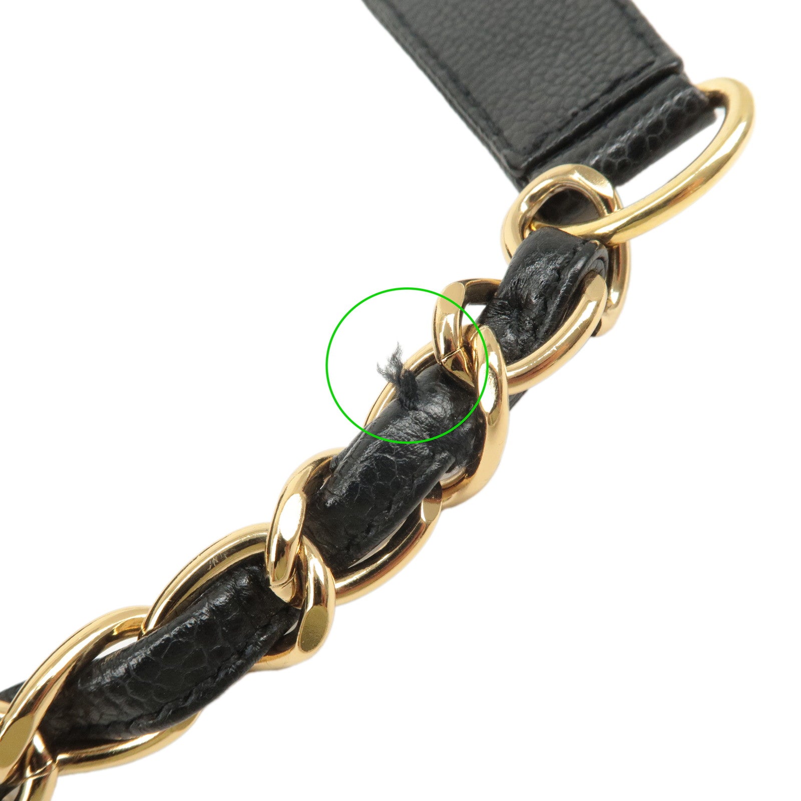 CHANEL Caviar Skin Chain Shoulder Bag Black A20993 Used