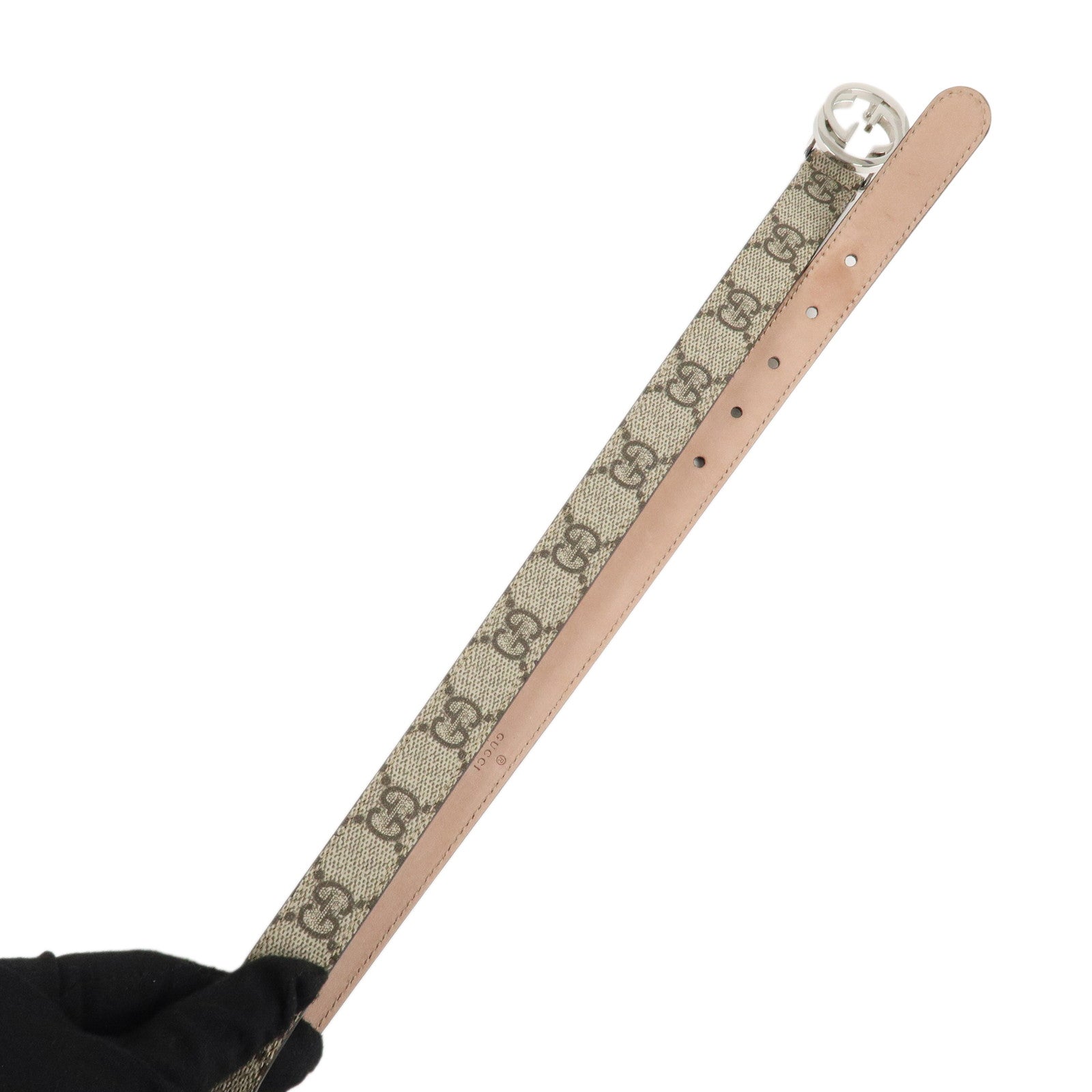 GUCCI Gucci Interlocking G GG Supreme Belt Beige 258395 Used