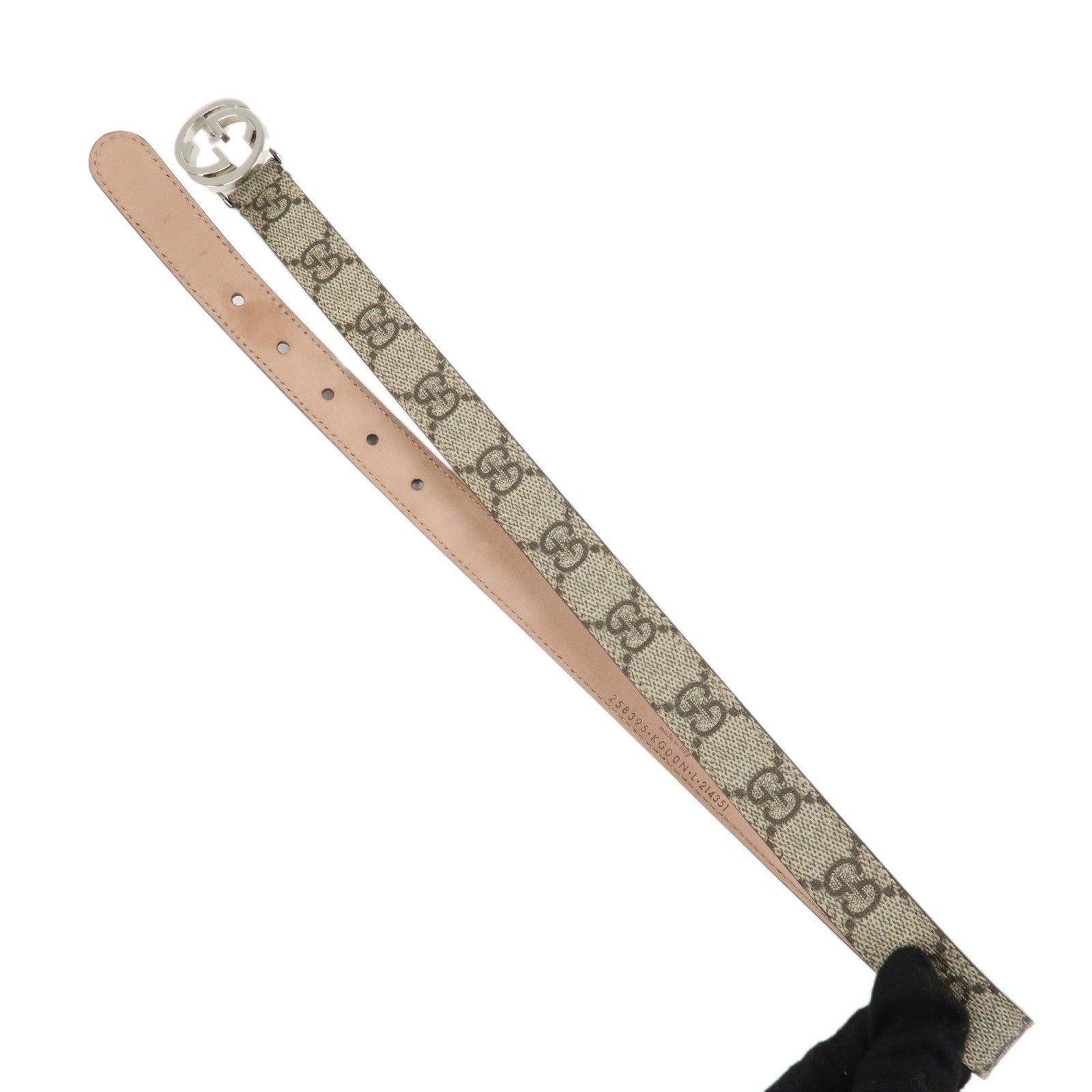 GUCCI Gucci Interlocking G GG Supreme Belt Beige 258395 Used