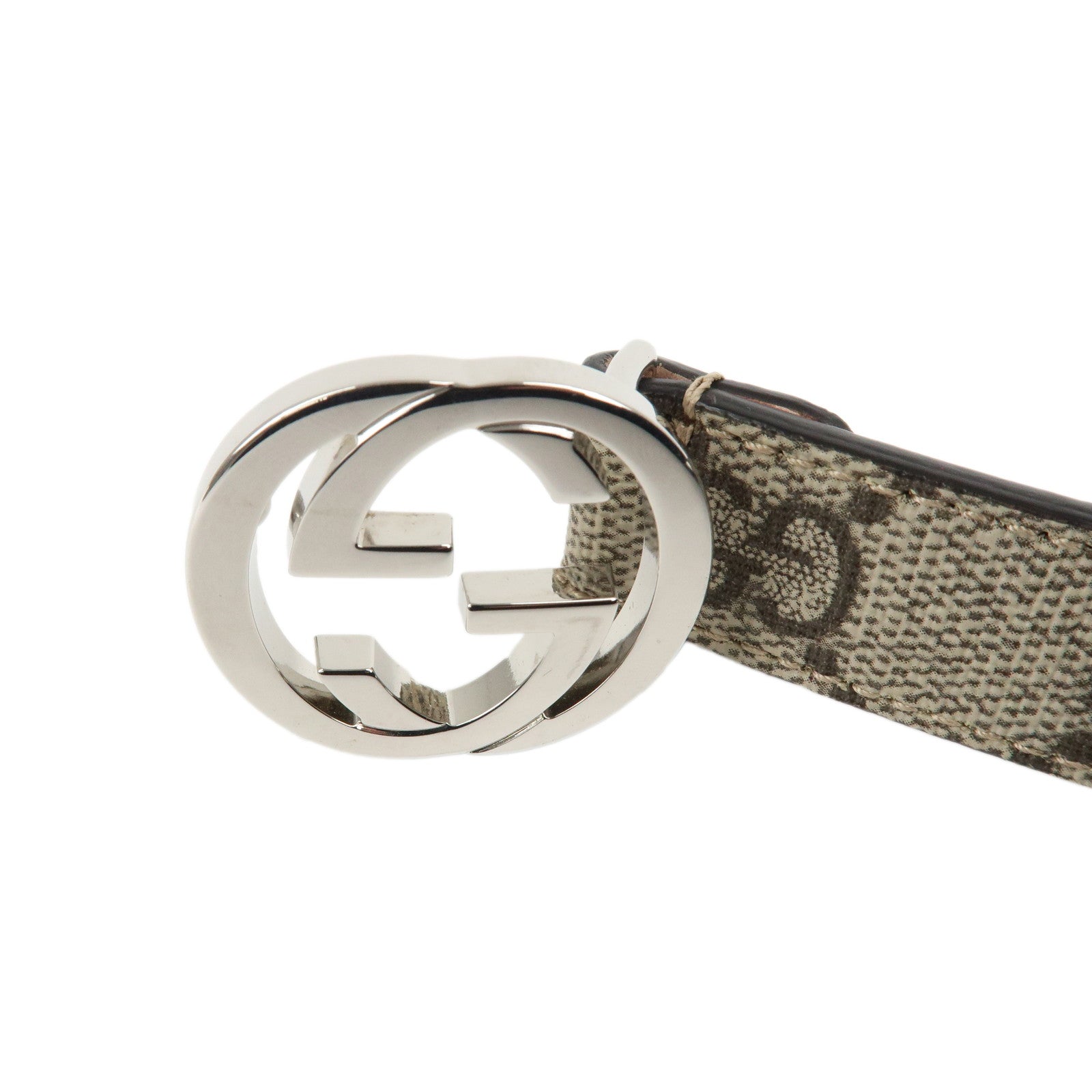 GUCCI Gucci Interlocking G GG Supreme Belt Beige 258395 Used