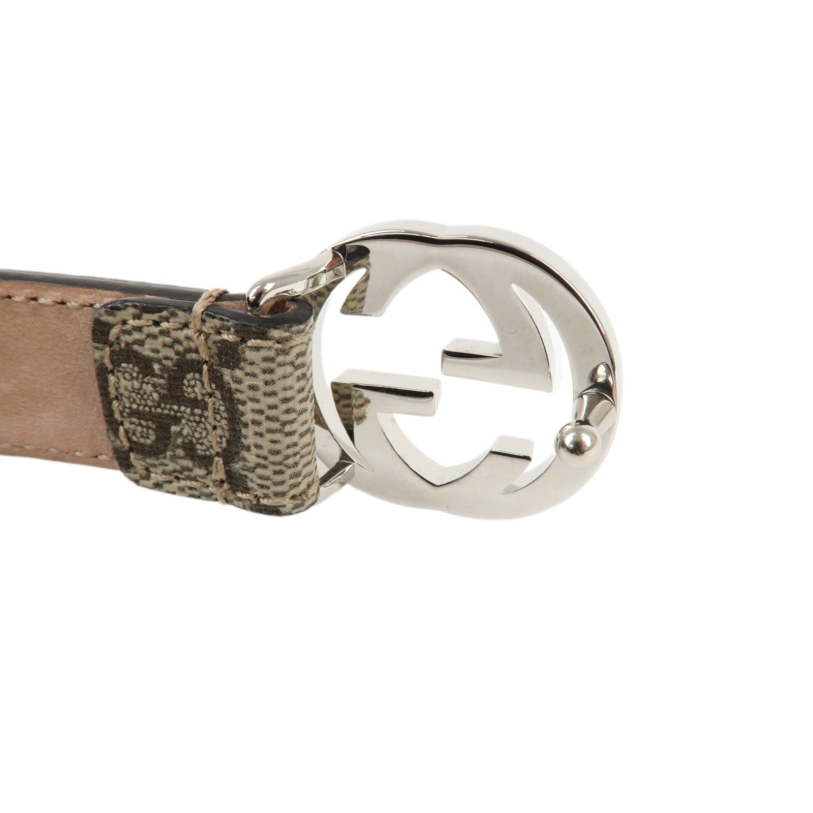 GUCCI Gucci Interlocking G GG Supreme Belt Beige 258395 Used