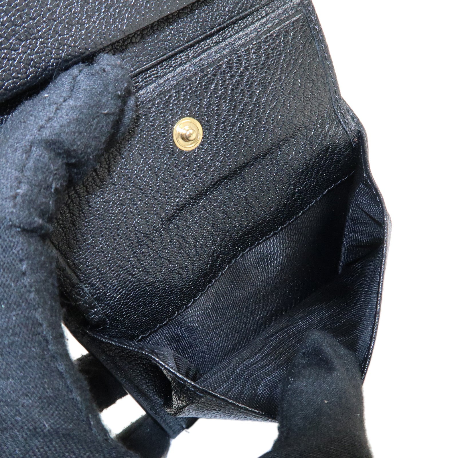 MIU MIU Canvas Leather Bijoux Bi-fold Wallet Brown Black 5MV204 Used