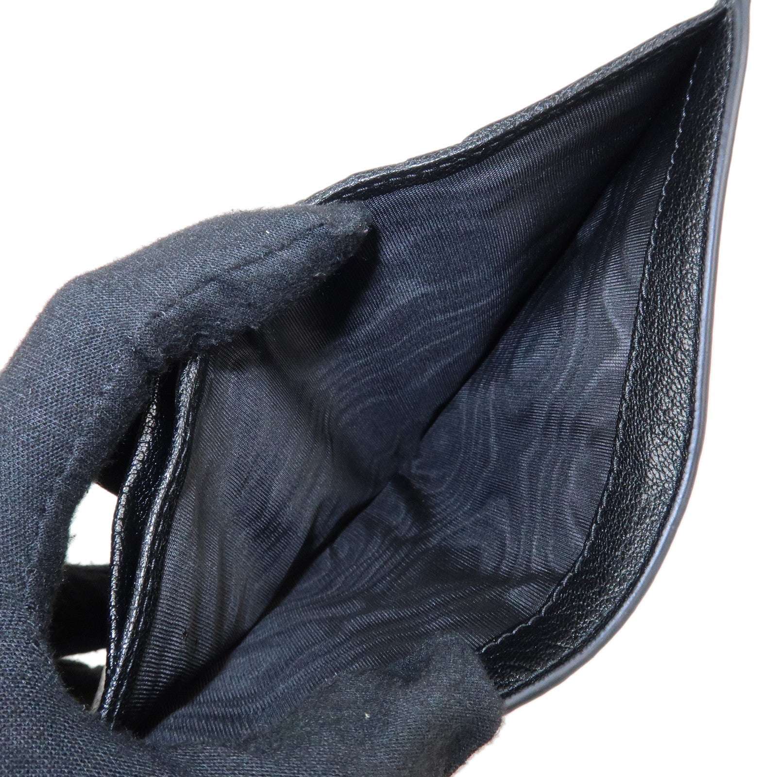 MIU MIU Canvas Leather Bijoux Bi-fold Wallet Brown Black 5MV204 Used