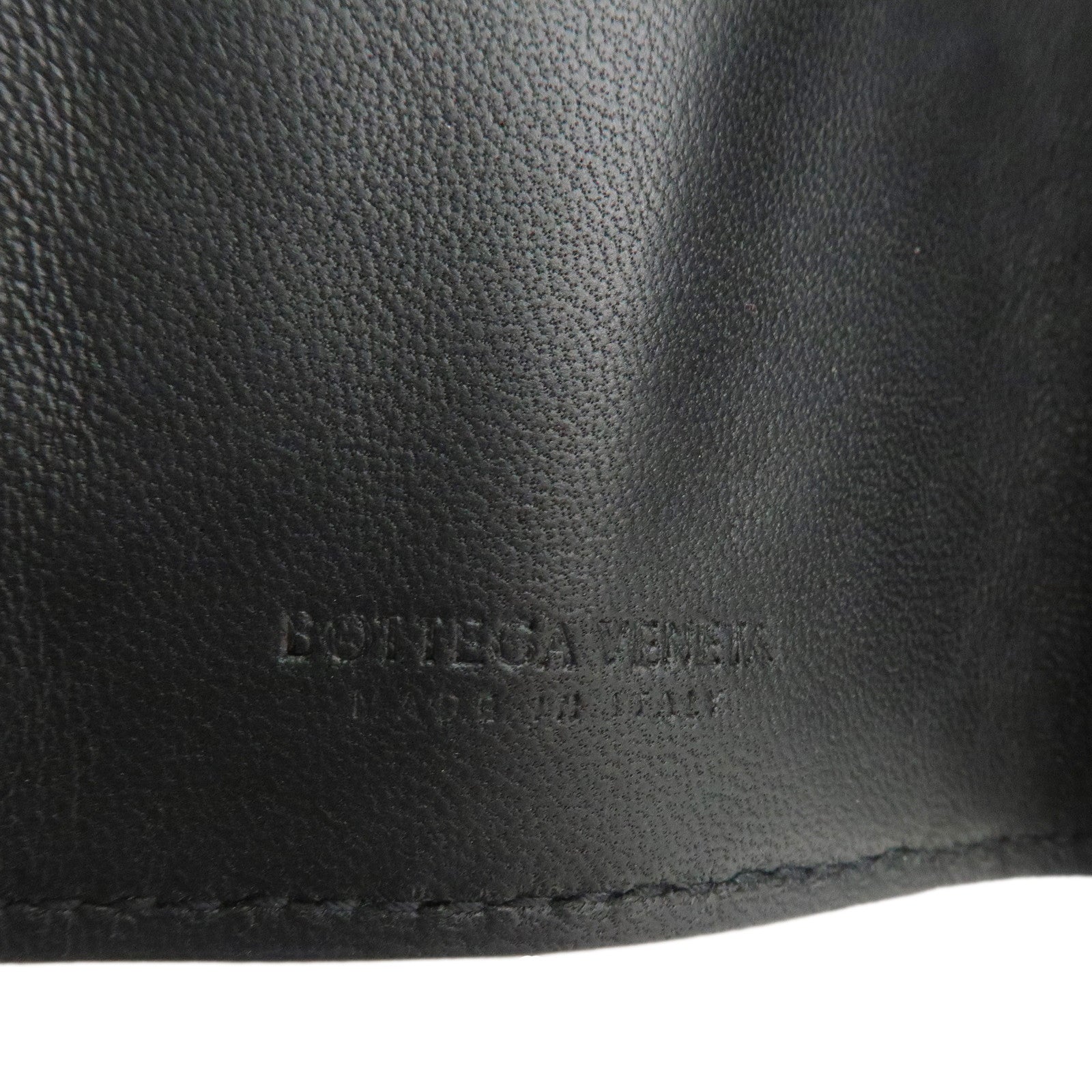 BOTTEGA VENETA Intrecciato Leather 6 Rings Key Case Black Used