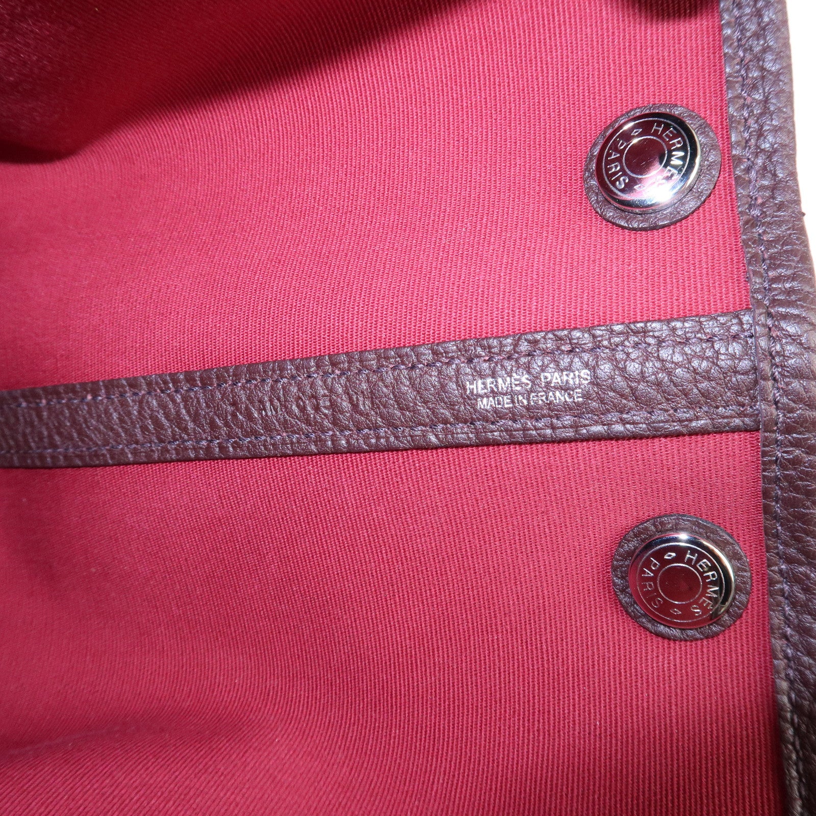 HERMES Toile Officier Negonda Garden Party TPM Z Stamped Tote Bag Used