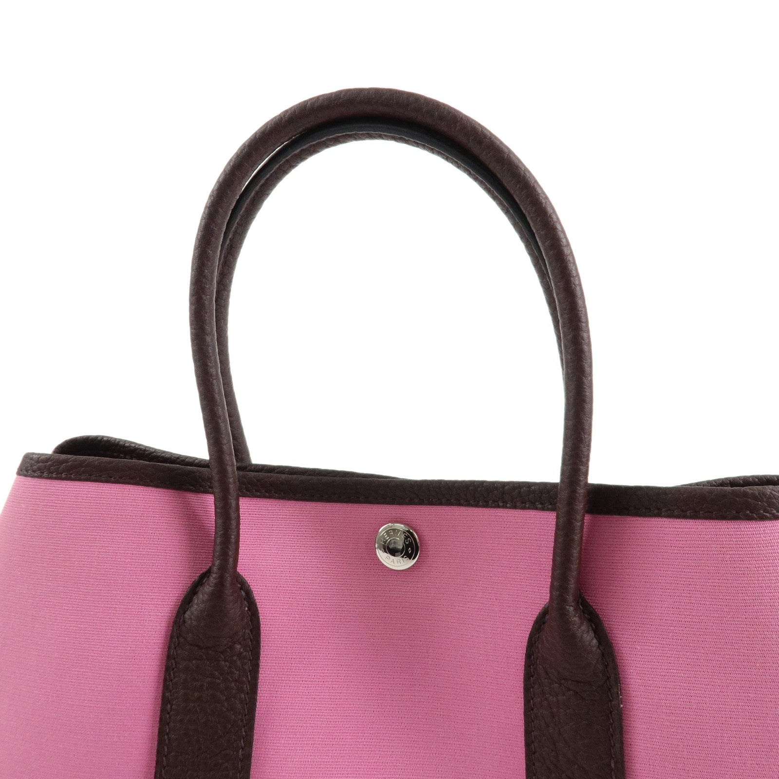 HERMES Toile Officier Negonda Garden Party TPM Z Stamped Tote Bag Used