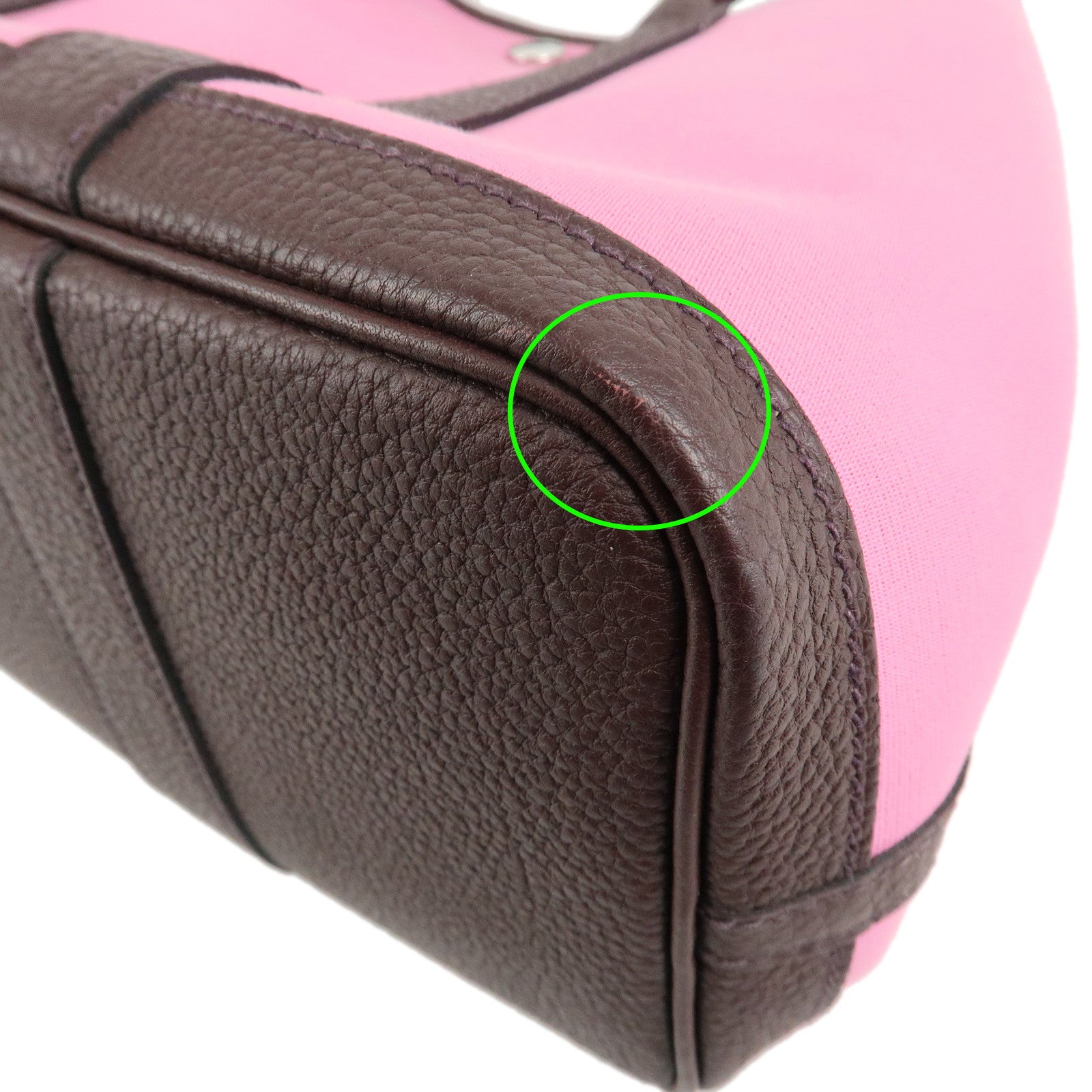 HERMES Toile Officier Negonda Garden Party TPM Z Stamped Tote Bag Used