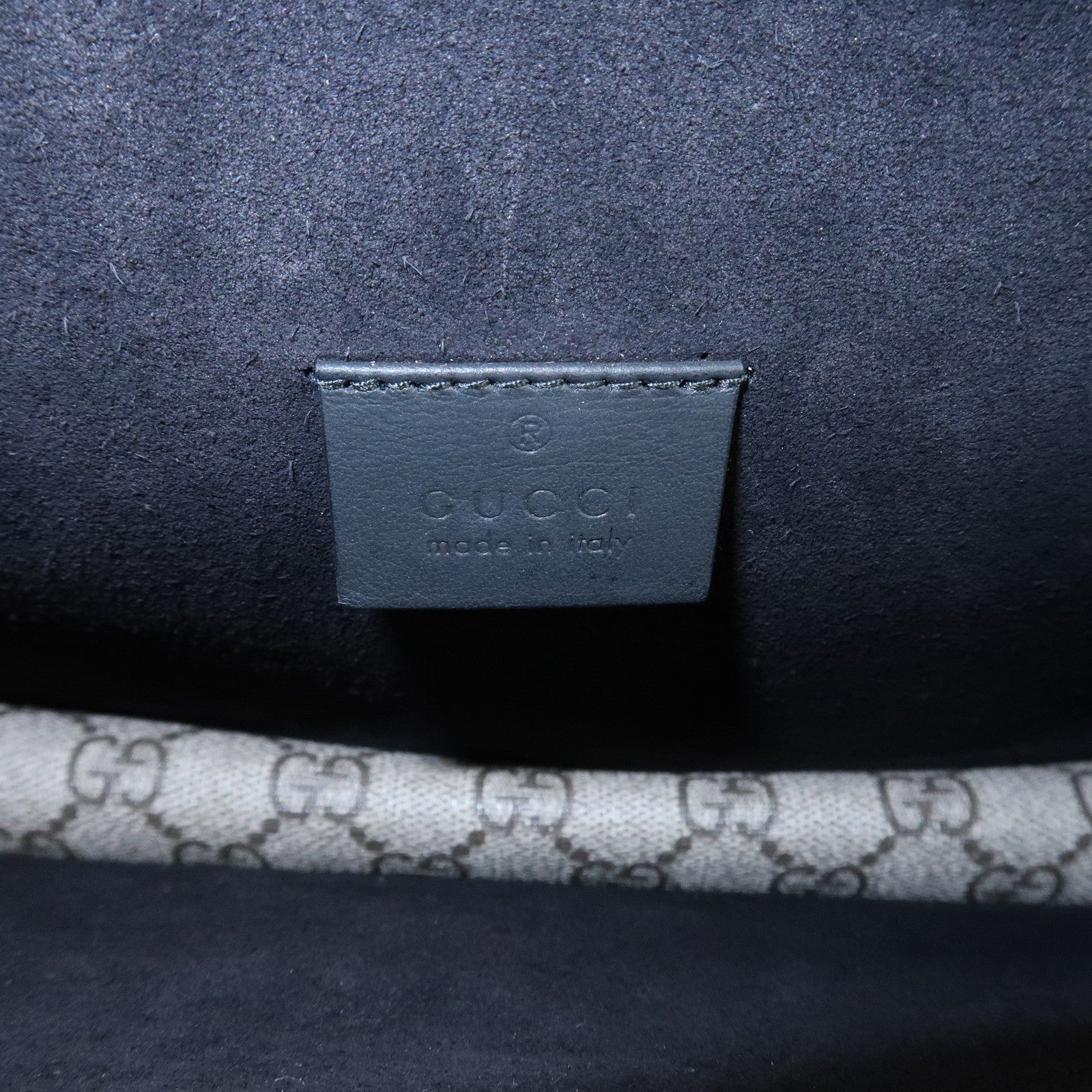 GUCCI Dionysus GG Supreme Suede Crystal Bijou Shoulder Bag 400249 Used