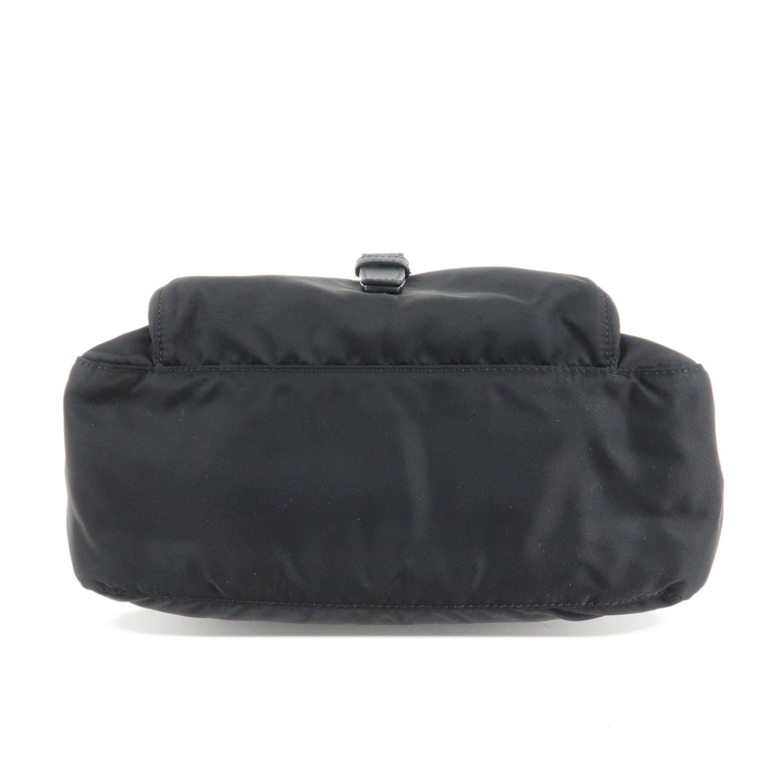 PRADA Logo Nylon Leather Shoulder Bag NERO Black 1BD994 Used