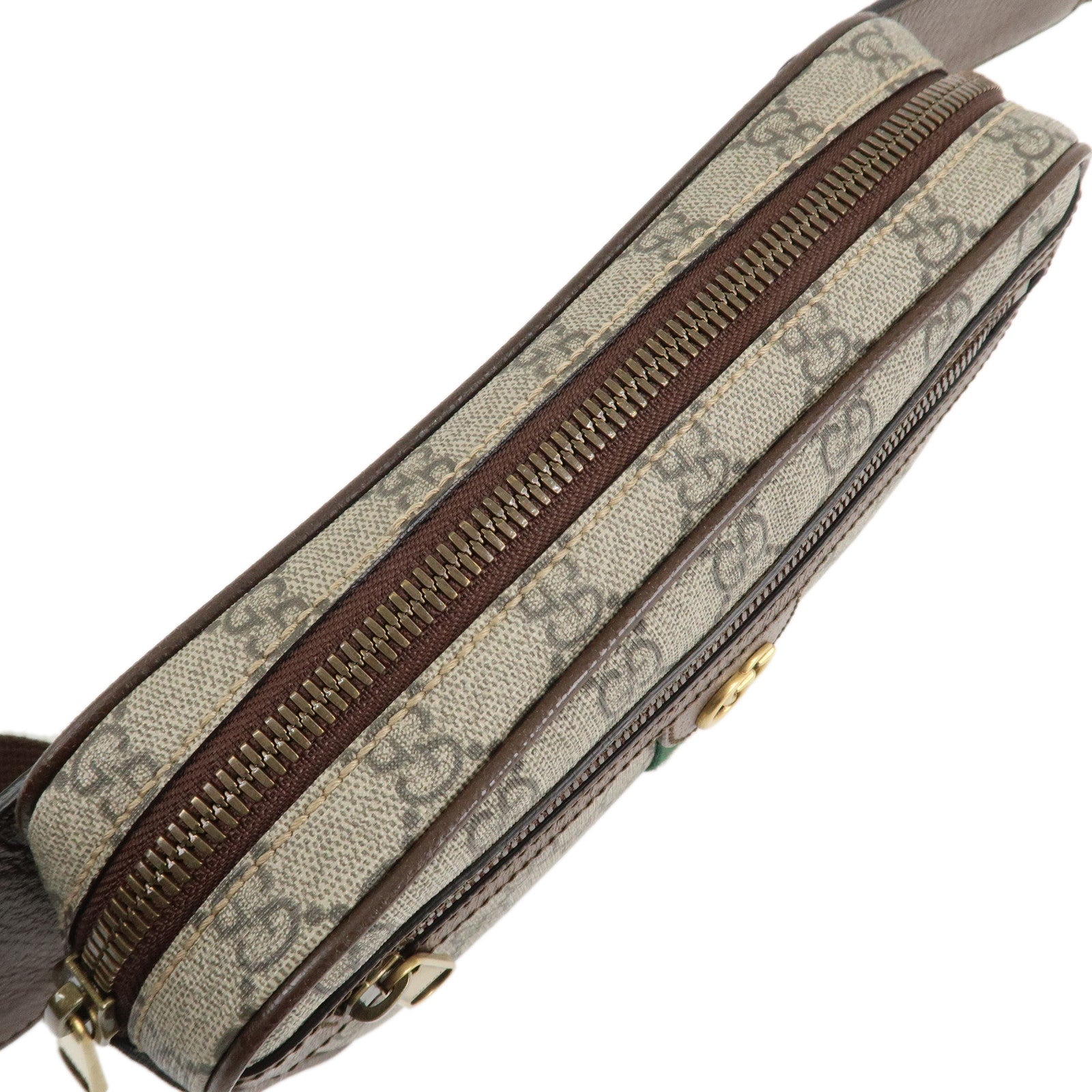 GUCCI Ophidia Sherry GG Supreme Leather Waist Bag 574796 Used