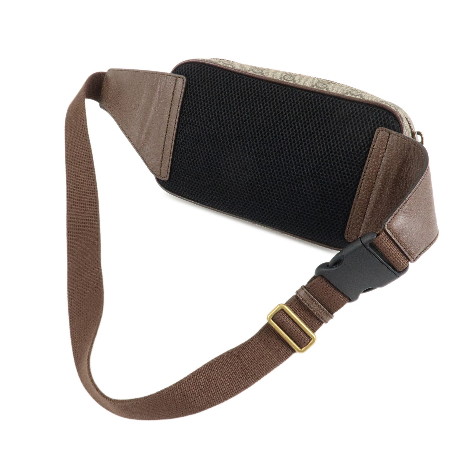 GUCCI Ophidia Sherry GG Supreme Leather Waist Bag 574796 Used