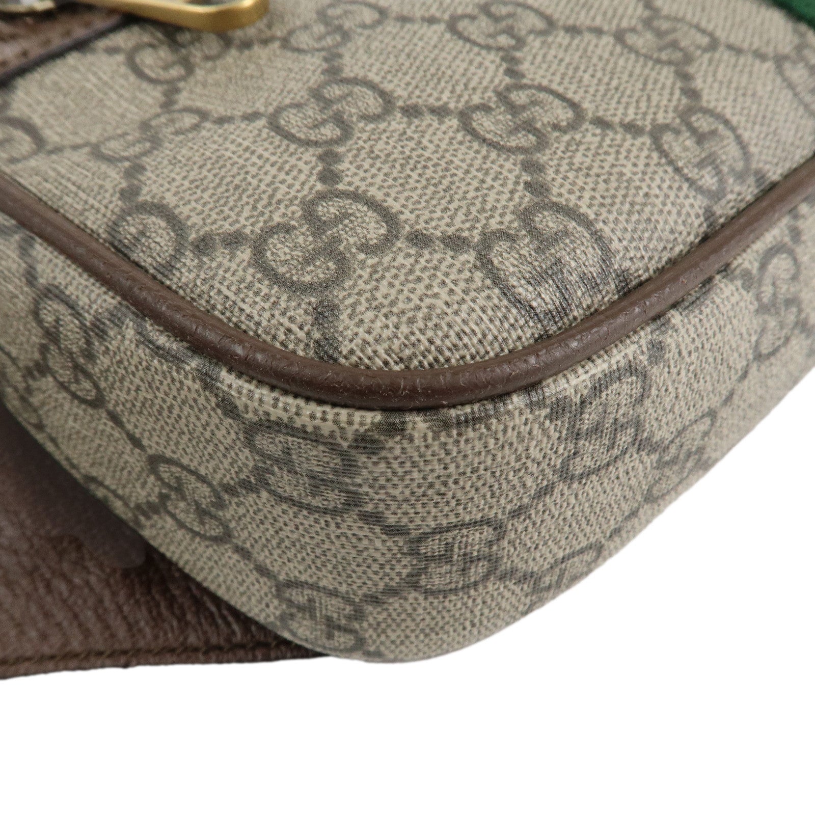 GUCCI Ophidia Sherry GG Supreme Leather Waist Bag 574796 Used