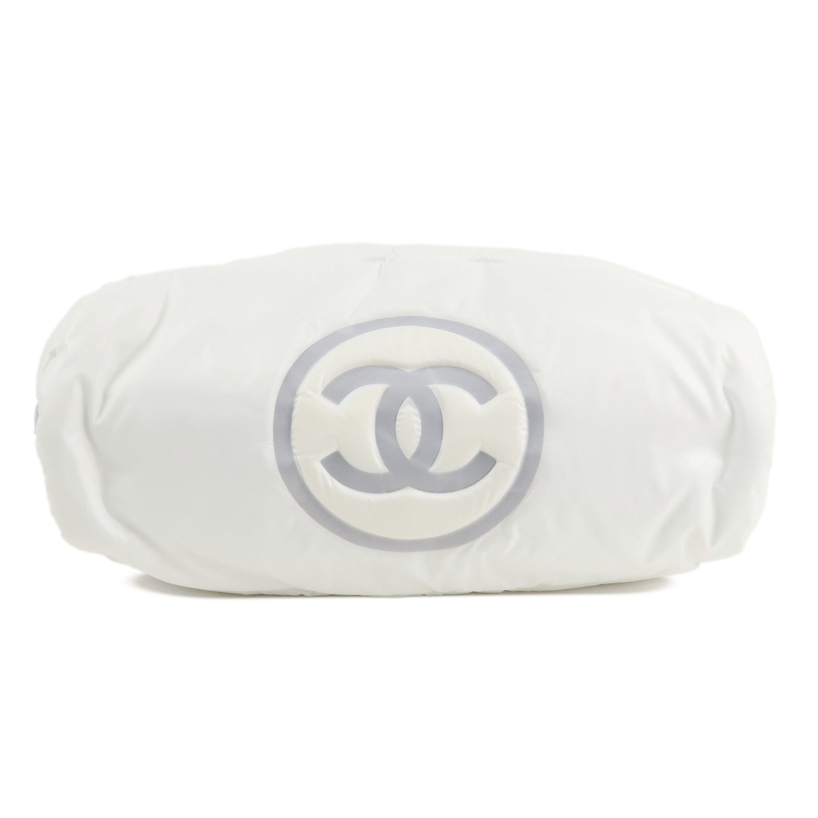 CHANEL Doudoune COCO Neige Nylon Tweed 2Way Bag White A91937 Used