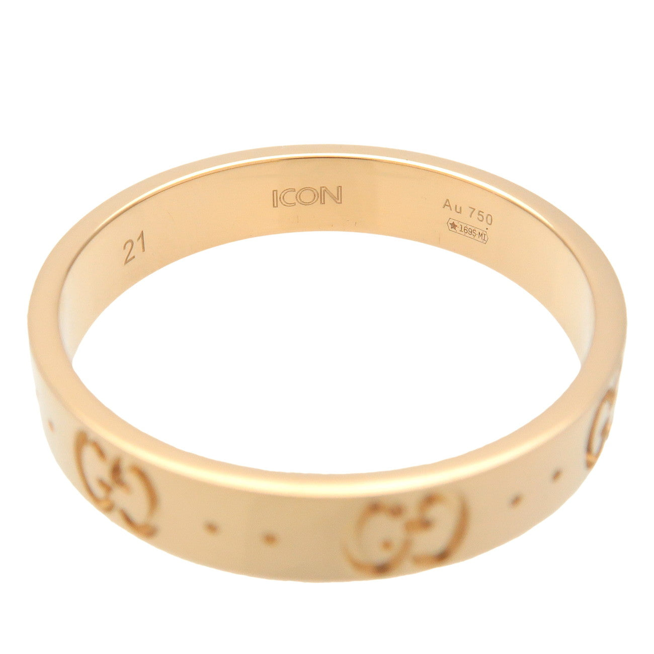 GUCCI Icon Ring K18 750YG Yellow Gold #21 US9.5 EU60 HK21 Used