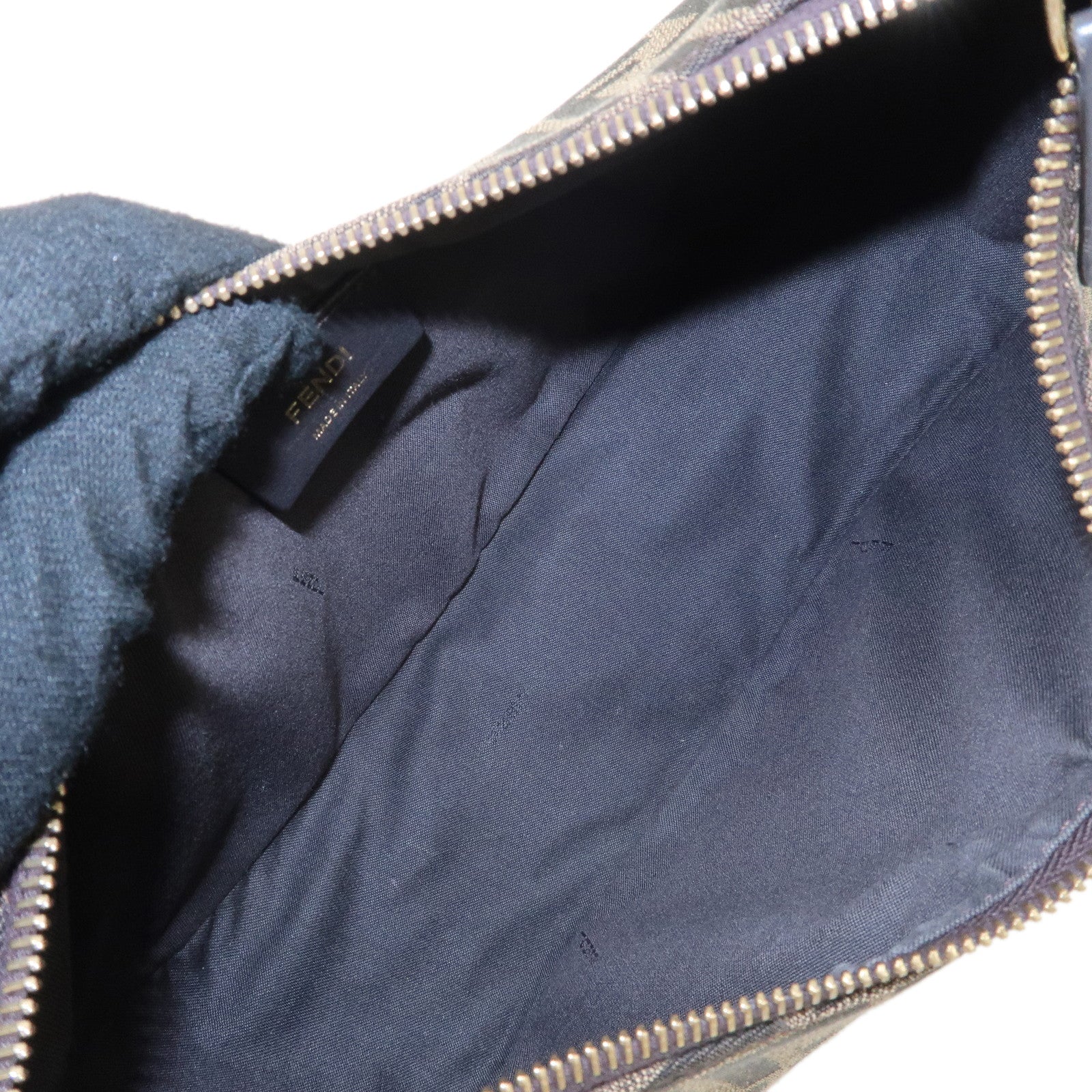 FENDI Zucca Canvas Leather Graphy Small Shoulder Bag Black 8BR798 Used