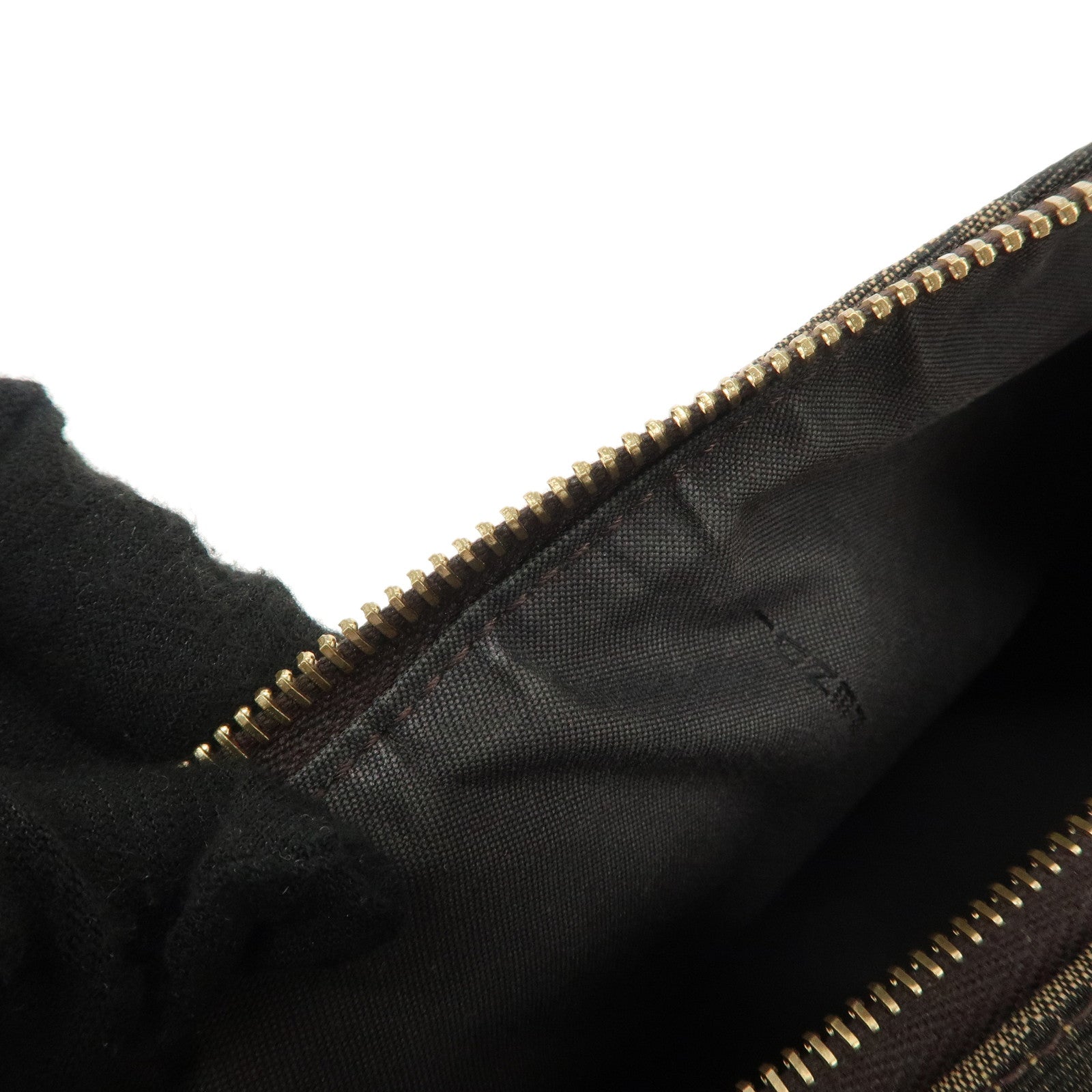 FENDI Zucca Canvas Leather Graphy Small Shoulder Bag Black 8BR798 Used