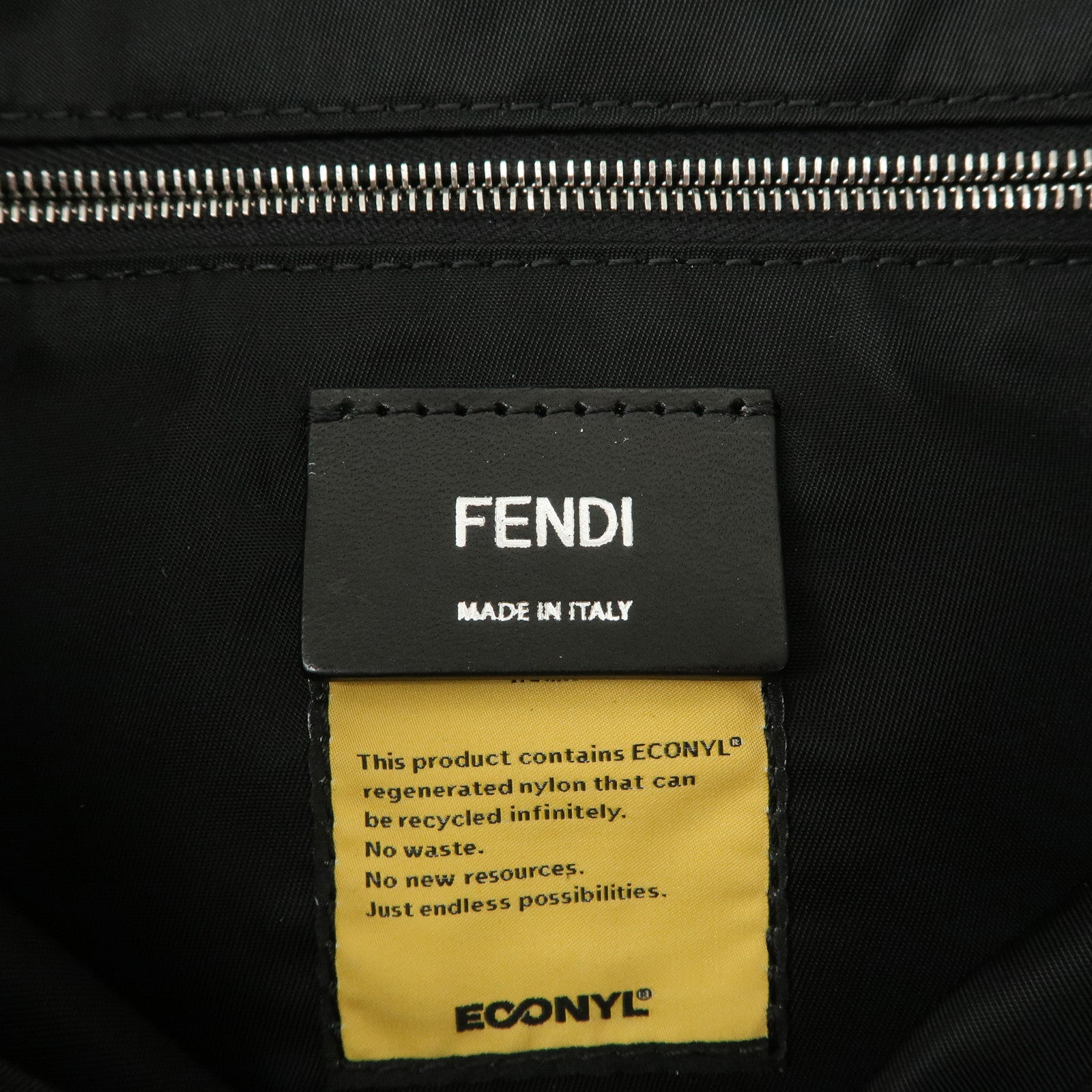 FENDI Nylon Leather Bucket Messenger Crossbody Bag Black 7VA537 Used