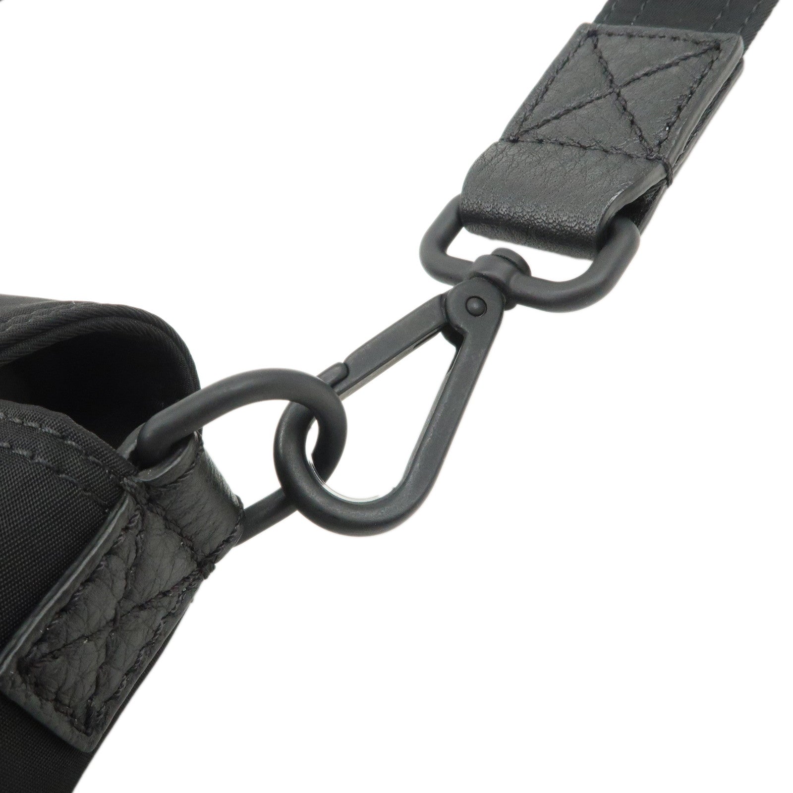 FENDI Nylon Leather Bucket Messenger Crossbody Bag Black 7VA537 Used