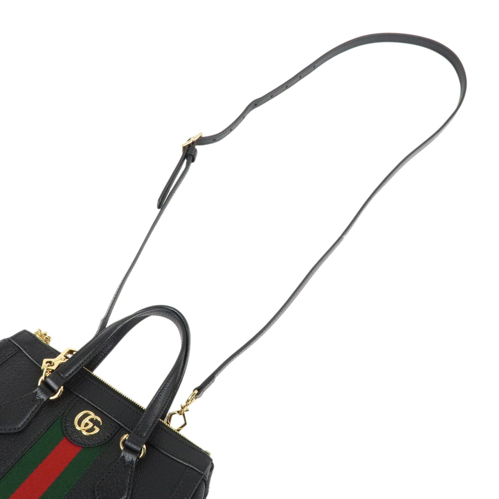 GUCCI Ophidia Sherry Leather 2Way Bag Hand Bag Black 719882 Used