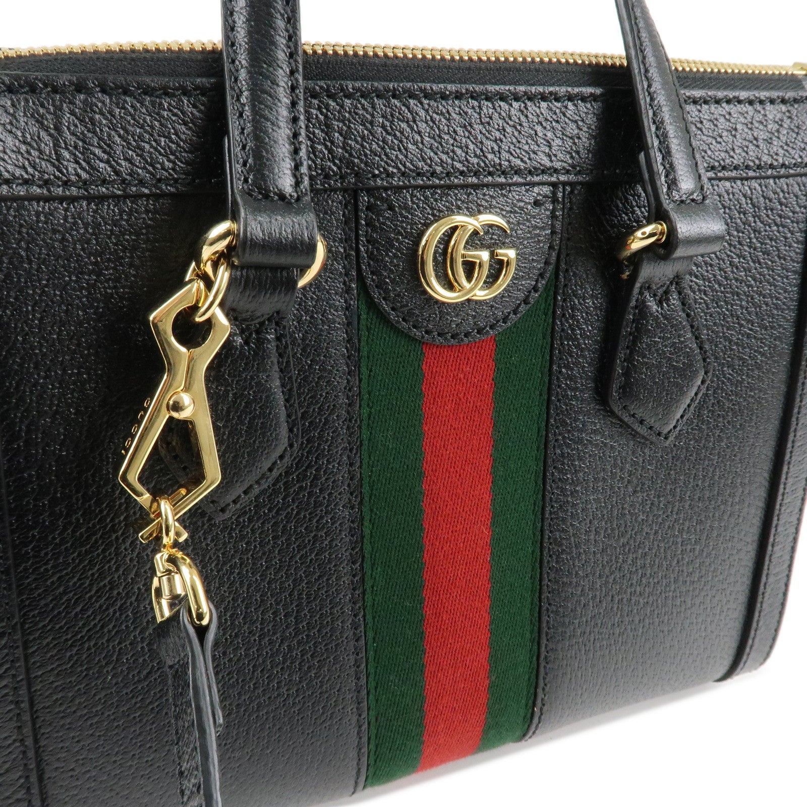GUCCI Ophidia Sherry Leather 2Way Bag Hand Bag Black 719882 Used