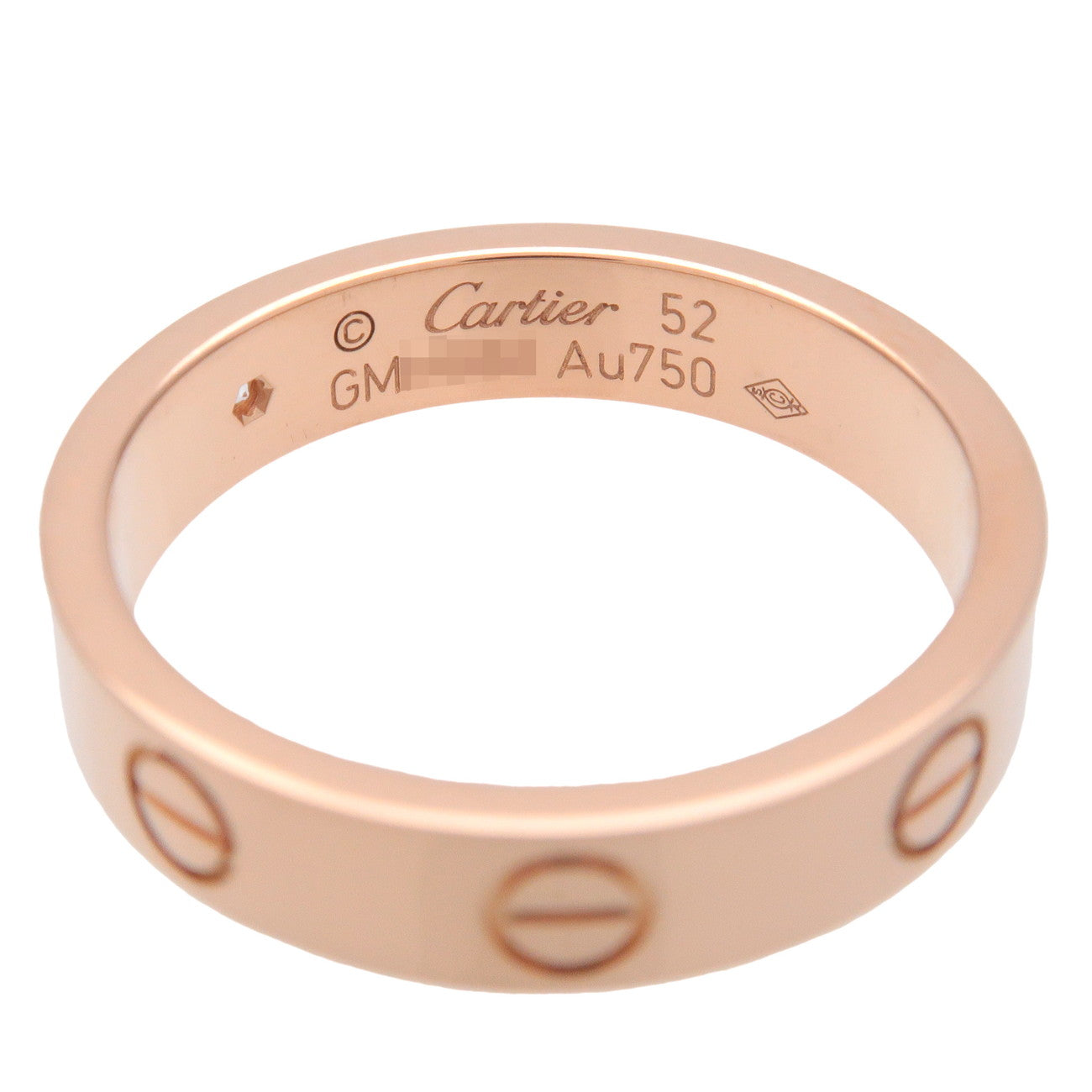 Cartier 1P Diamond Mini Love Ring K18 750PG Rose Gold #52 Used