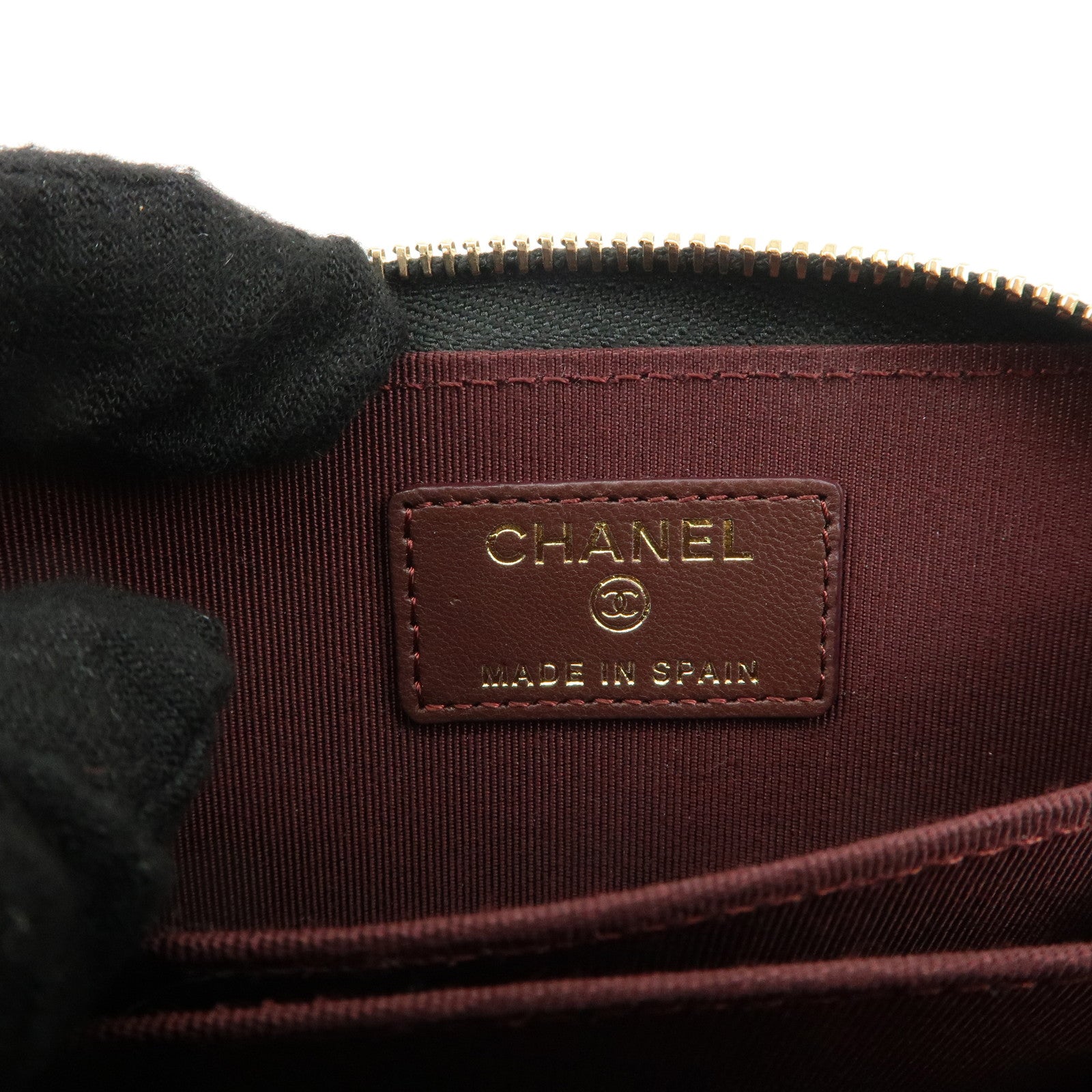 CHANEL Matelasse Caviar Skin Classic Zippy Coin Case AP0216 Used