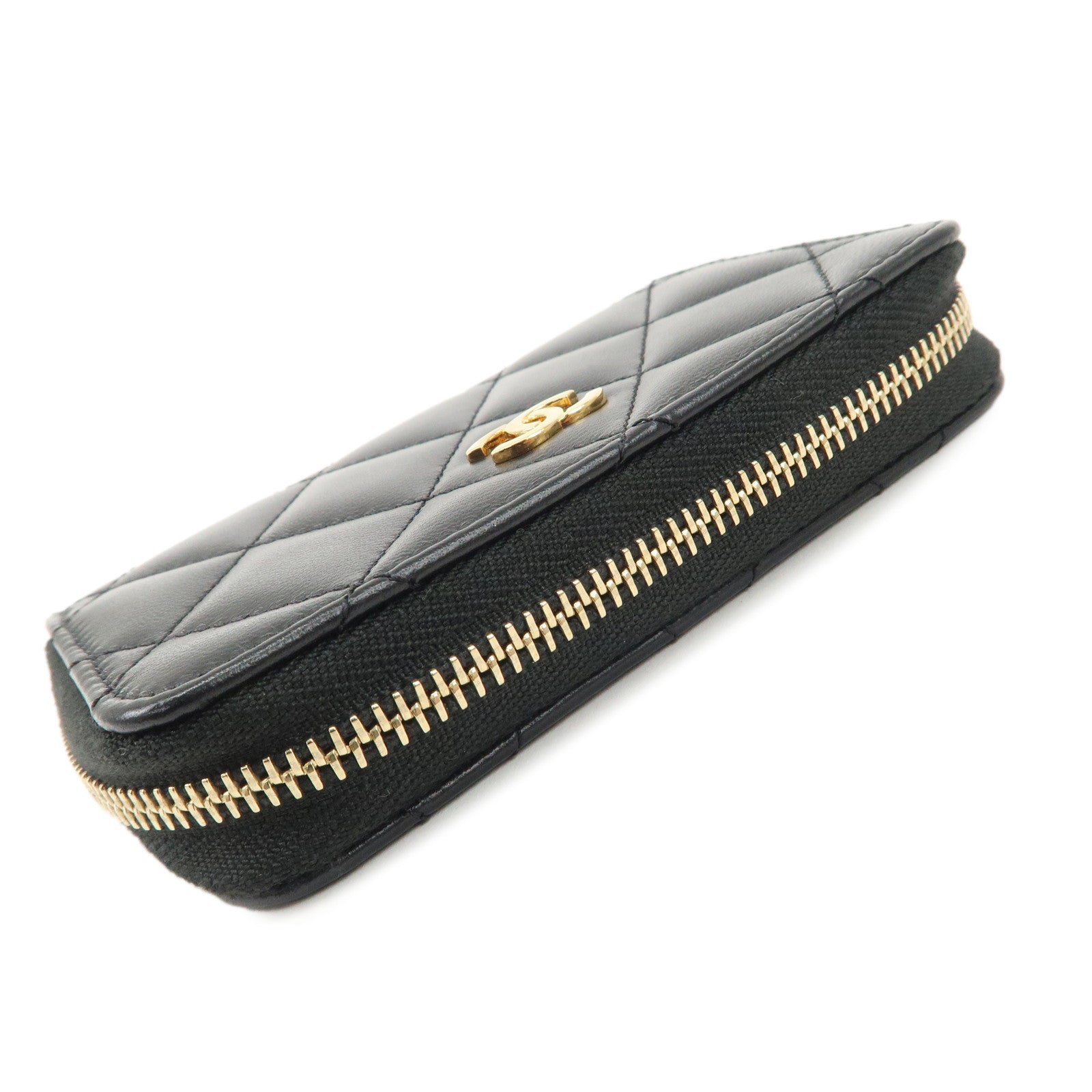 CHANEL Matelasse Caviar Skin Classic Zippy Coin Case AP0216 Used