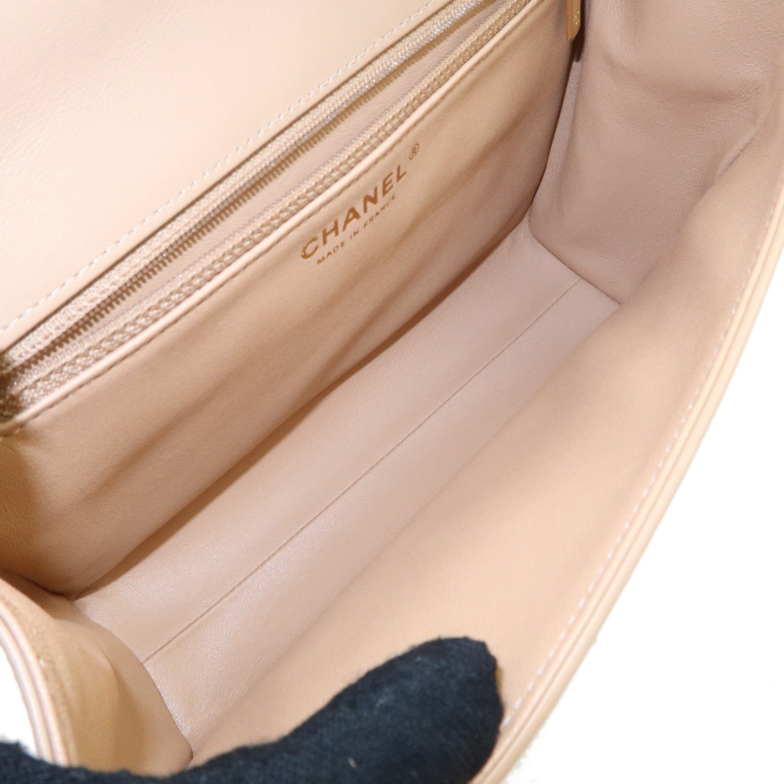 CHANEL Matelasse V Stitch Lamb Skin Top Handle 2Way Bag AS0804 Used