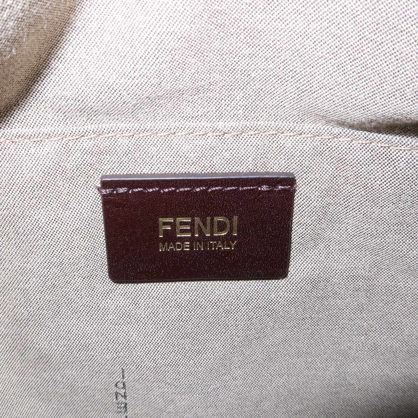 FENDI Zucchino Canvas Leather Mini Boston Bag Brown Blue 8BL068 Used