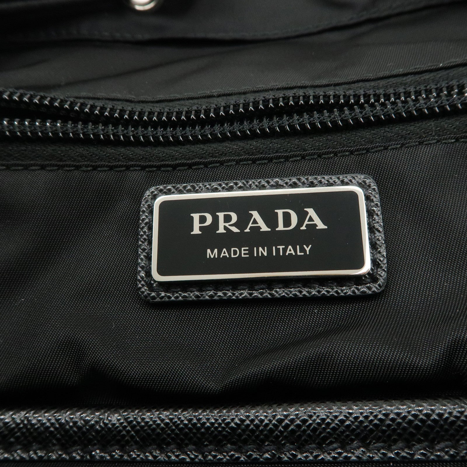 PRADA Logo Nylon Back Pack Black 2VZ135 Used