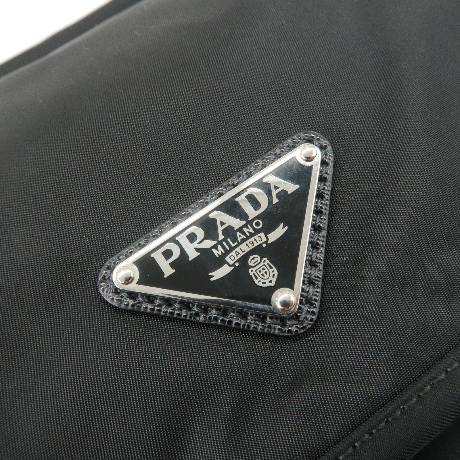 PRADA Logo Nylon Back Pack Black 2VZ135 Used