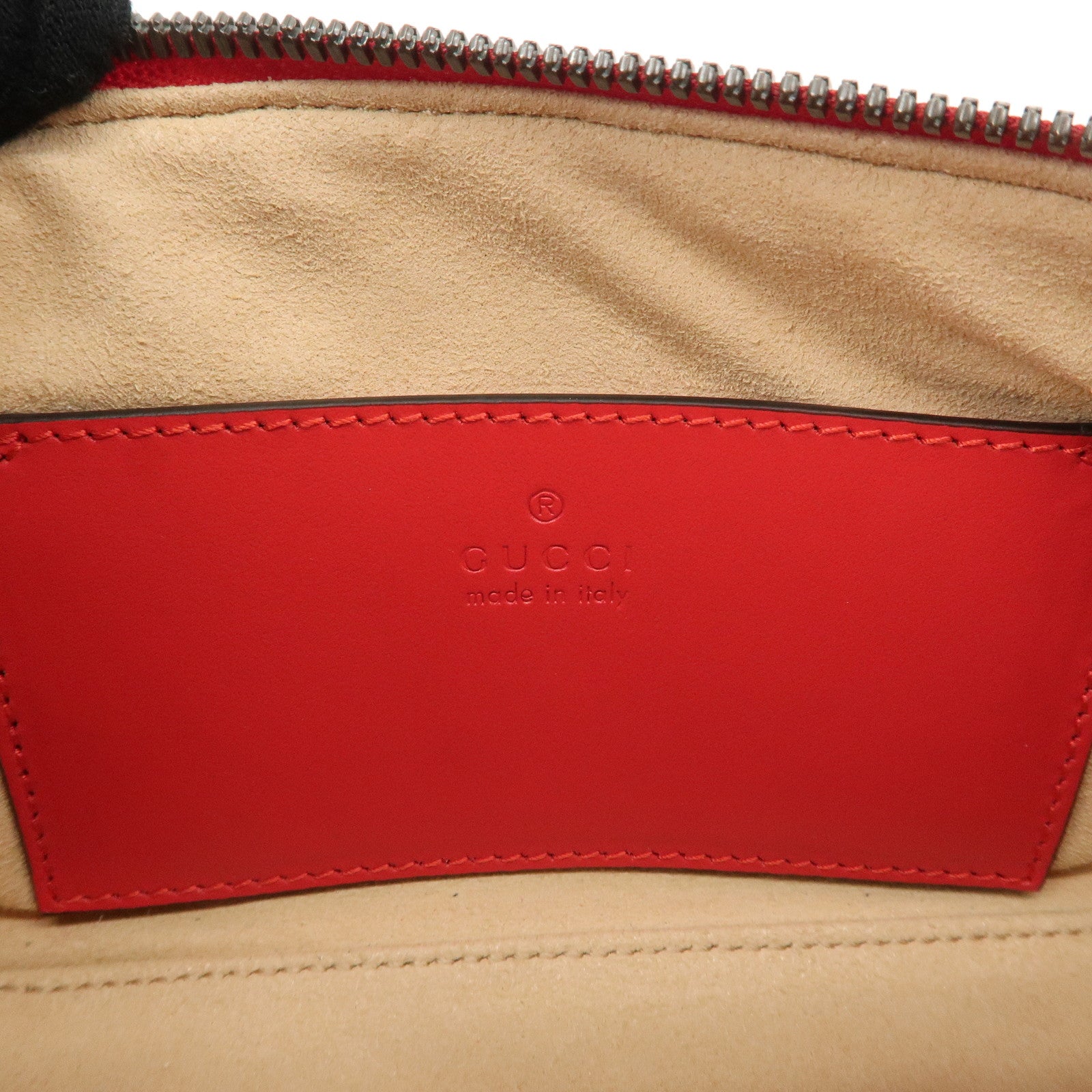 GUCCI GG Marmont Leather Shoulder Bag Hand Bag Red 739166 Used