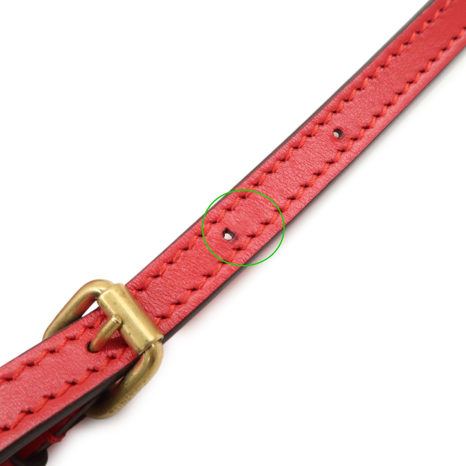 GUCCI GG Marmont Leather Shoulder Bag Hand Bag Red 739166 Used