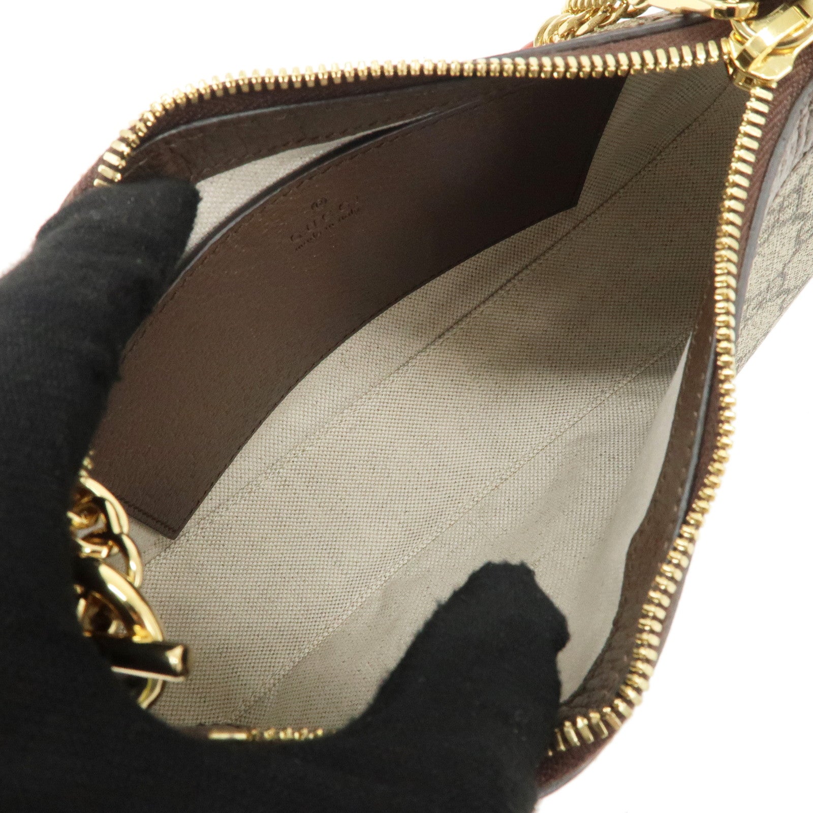 GUCCI Ophidia Sherry GG Supreme Leather 2Way Shoulder Bag 735132 Used