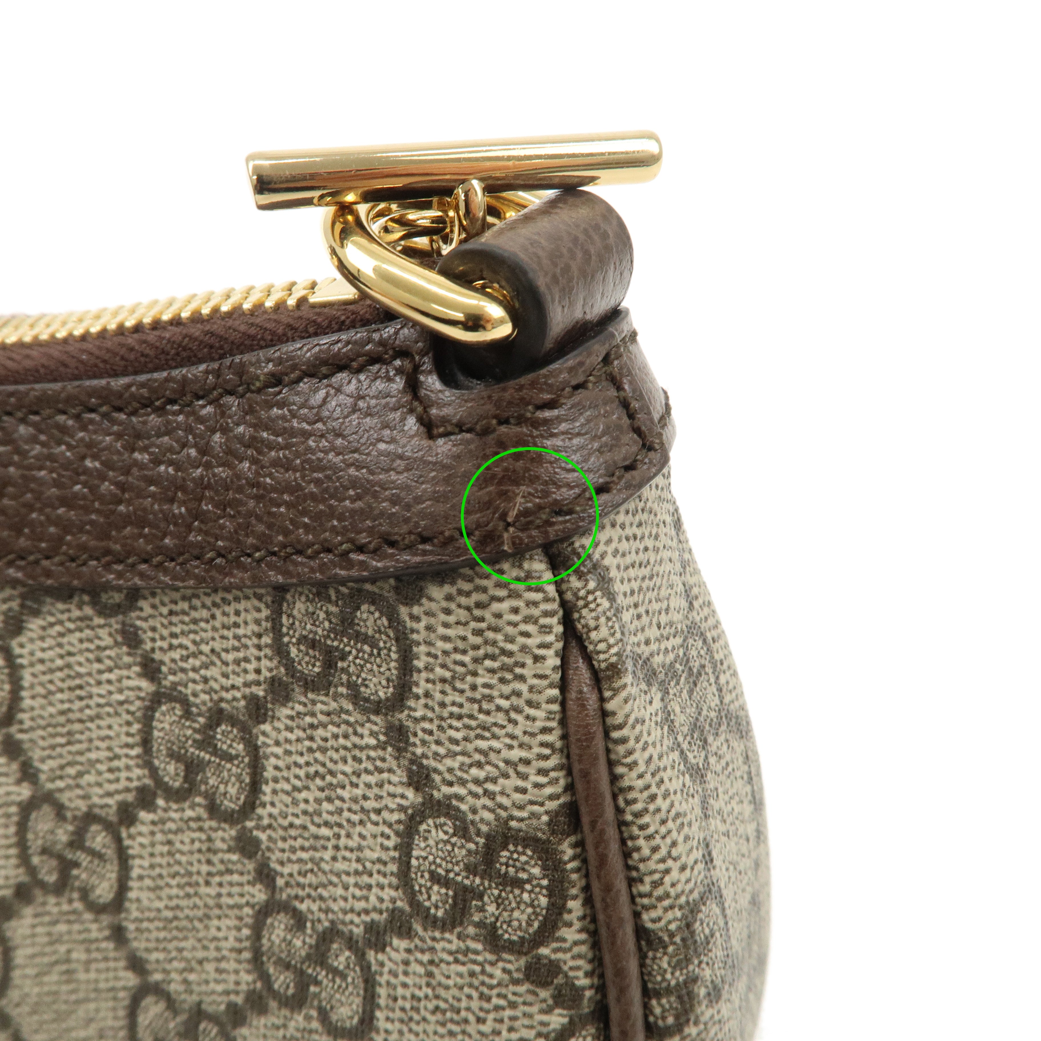 GUCCI Ophidia Sherry GG Supreme Leather 2Way Shoulder Bag 735132 Used