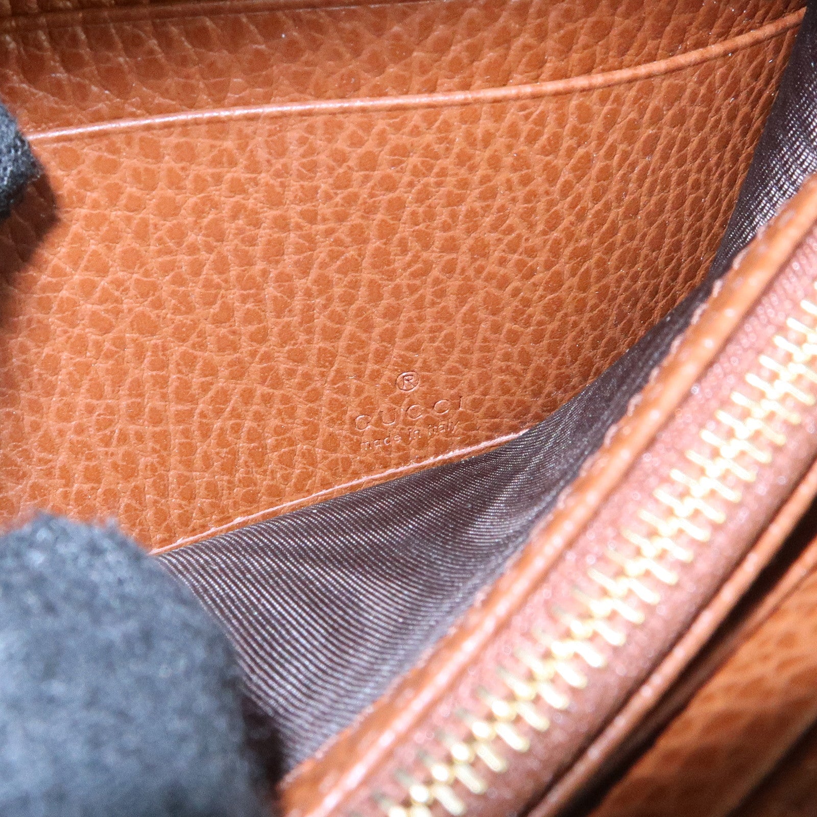 GUCCI New Jackie 1961 GG Denim Leather Chain Wallet WOC 652681 Used