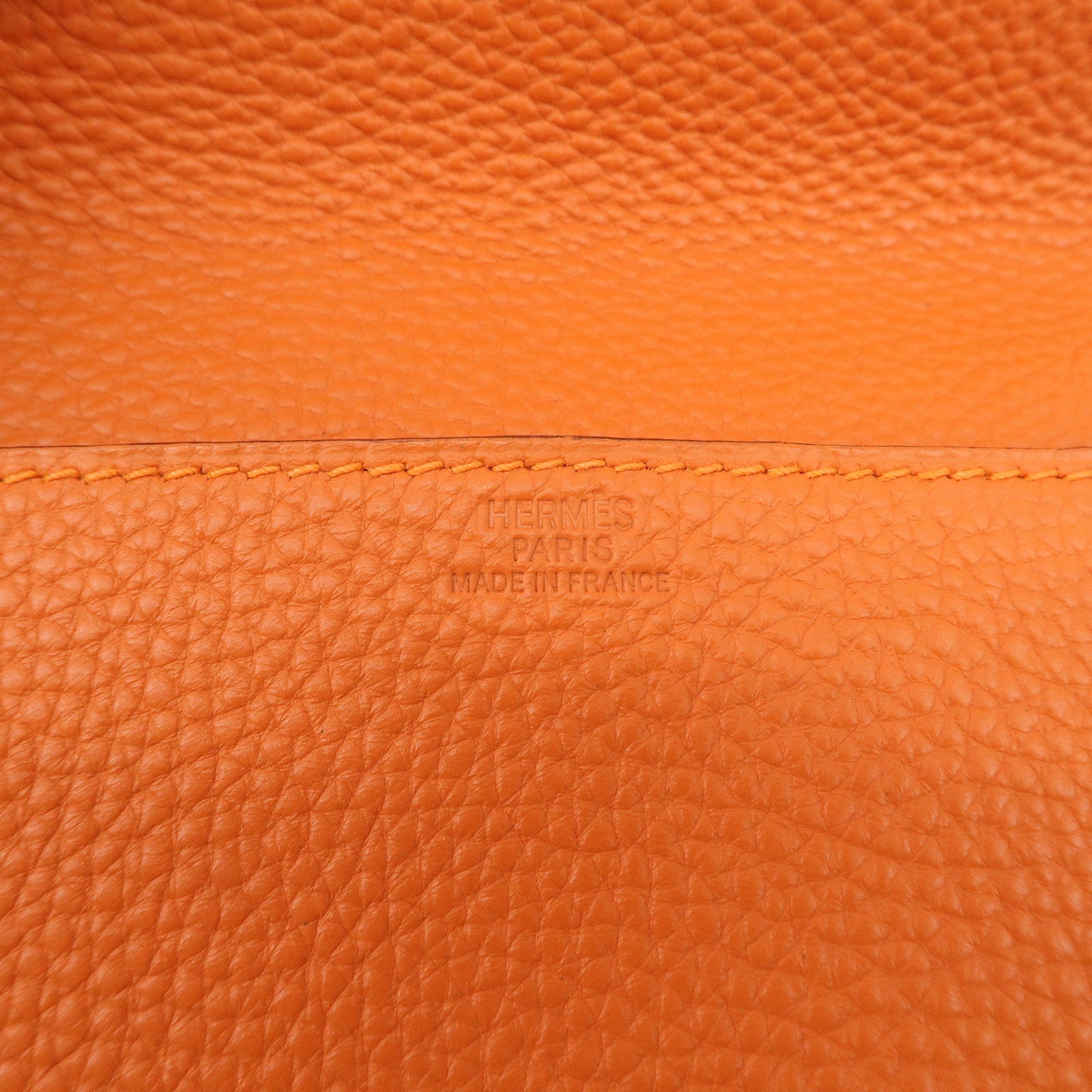HERMES Taurillon Clemence Etui Culte GM □I Stamped Card Case Used