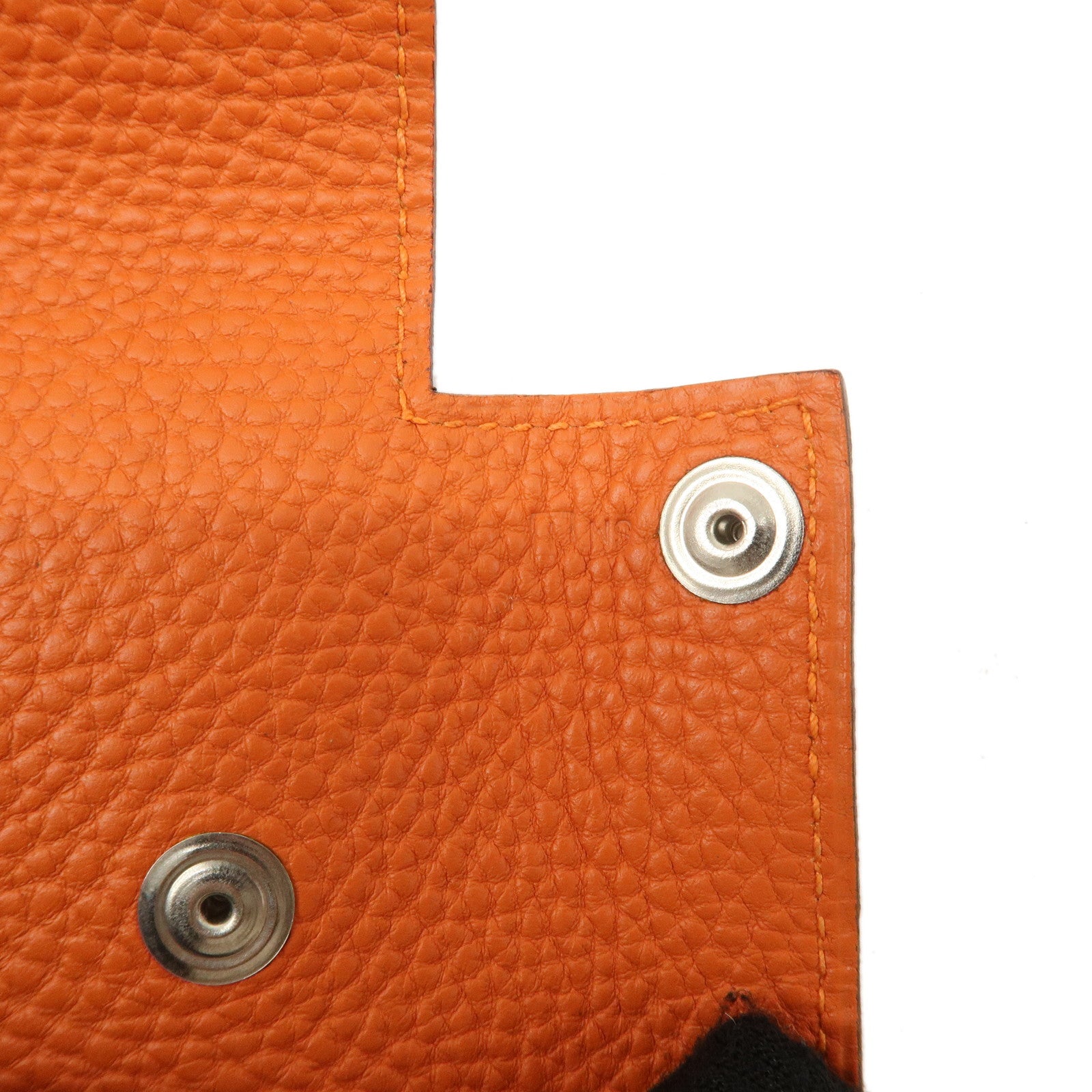 HERMES Taurillon Clemence Etui Culte GM □I Stamped Card Case Used