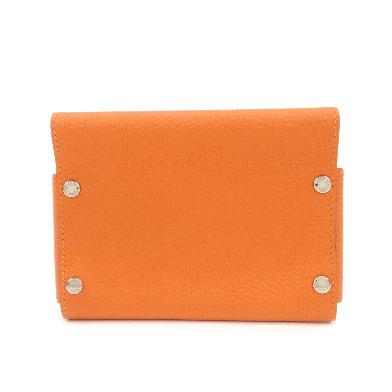 HERMES Taurillon Clemence Etui Culte GM □I Stamped Card Case Used