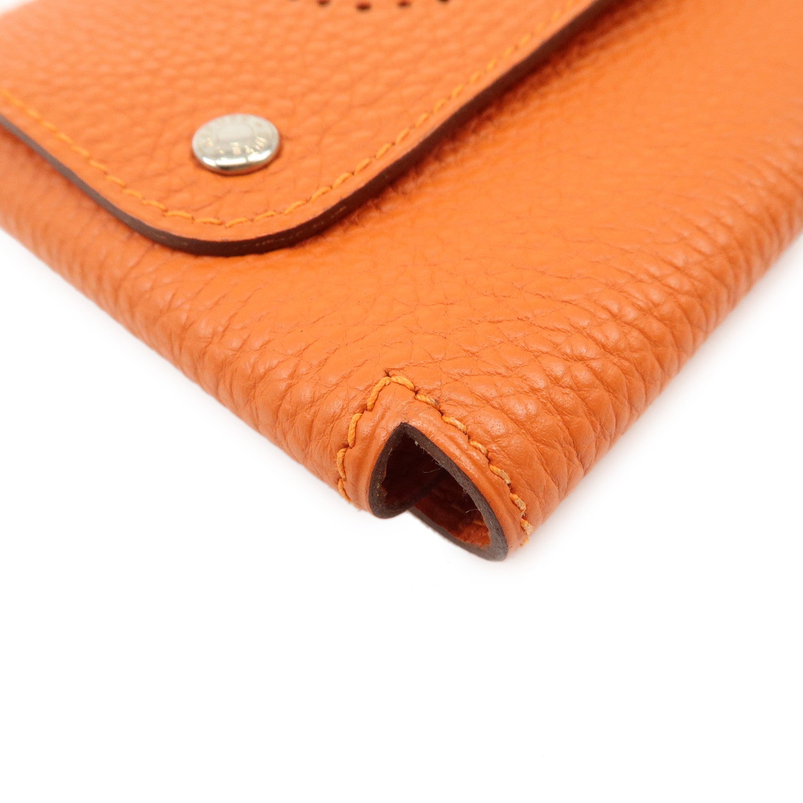HERMES Taurillon Clemence Etui Culte GM □I Stamped Card Case Used