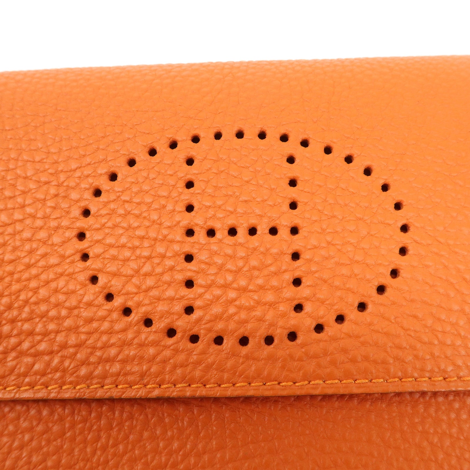 HERMES Taurillon Clemence Etui Culte GM □I Stamped Card Case Used