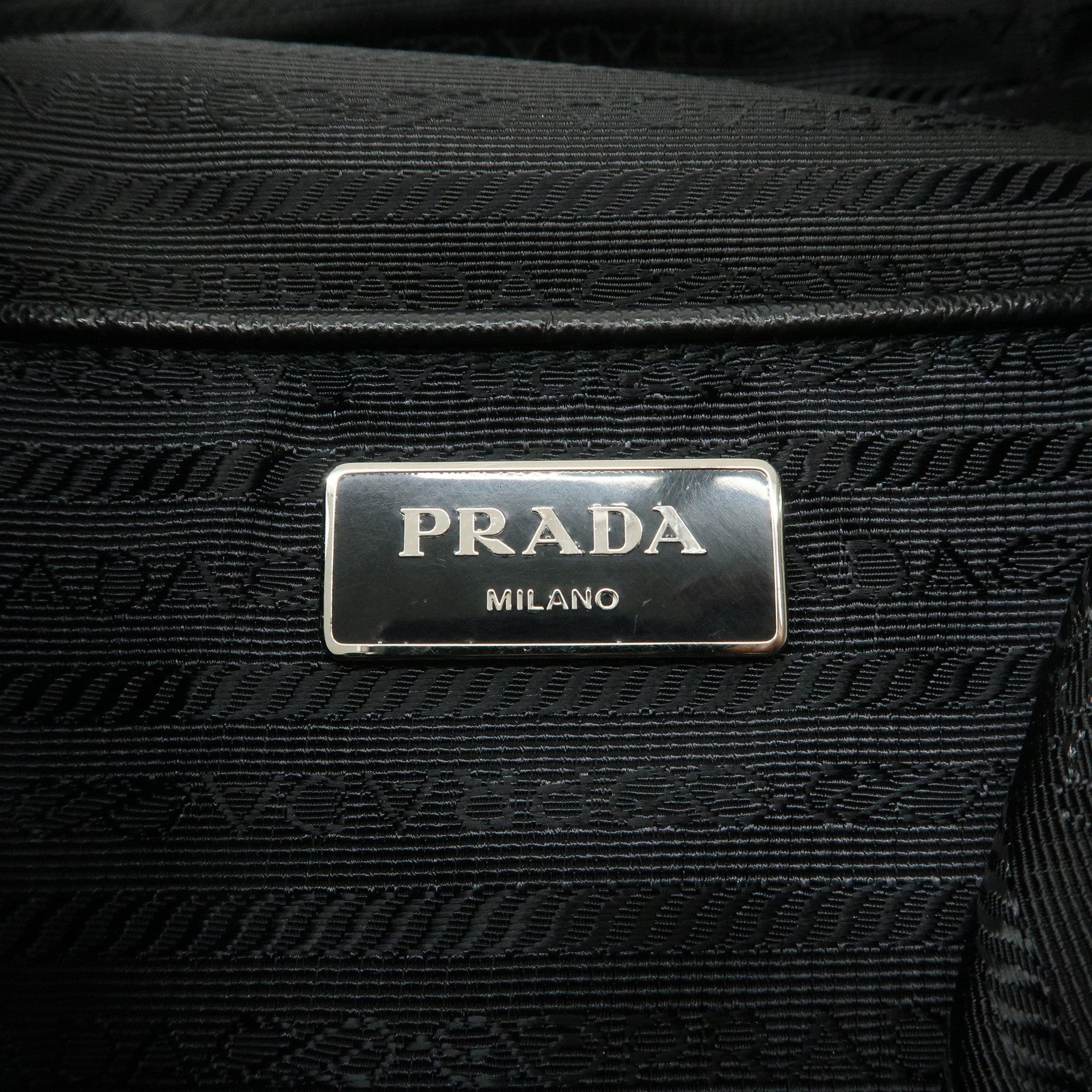 PRADA Logo Nylon Leather Camouflage Back Pack Ruck Sack BZ0032 Used