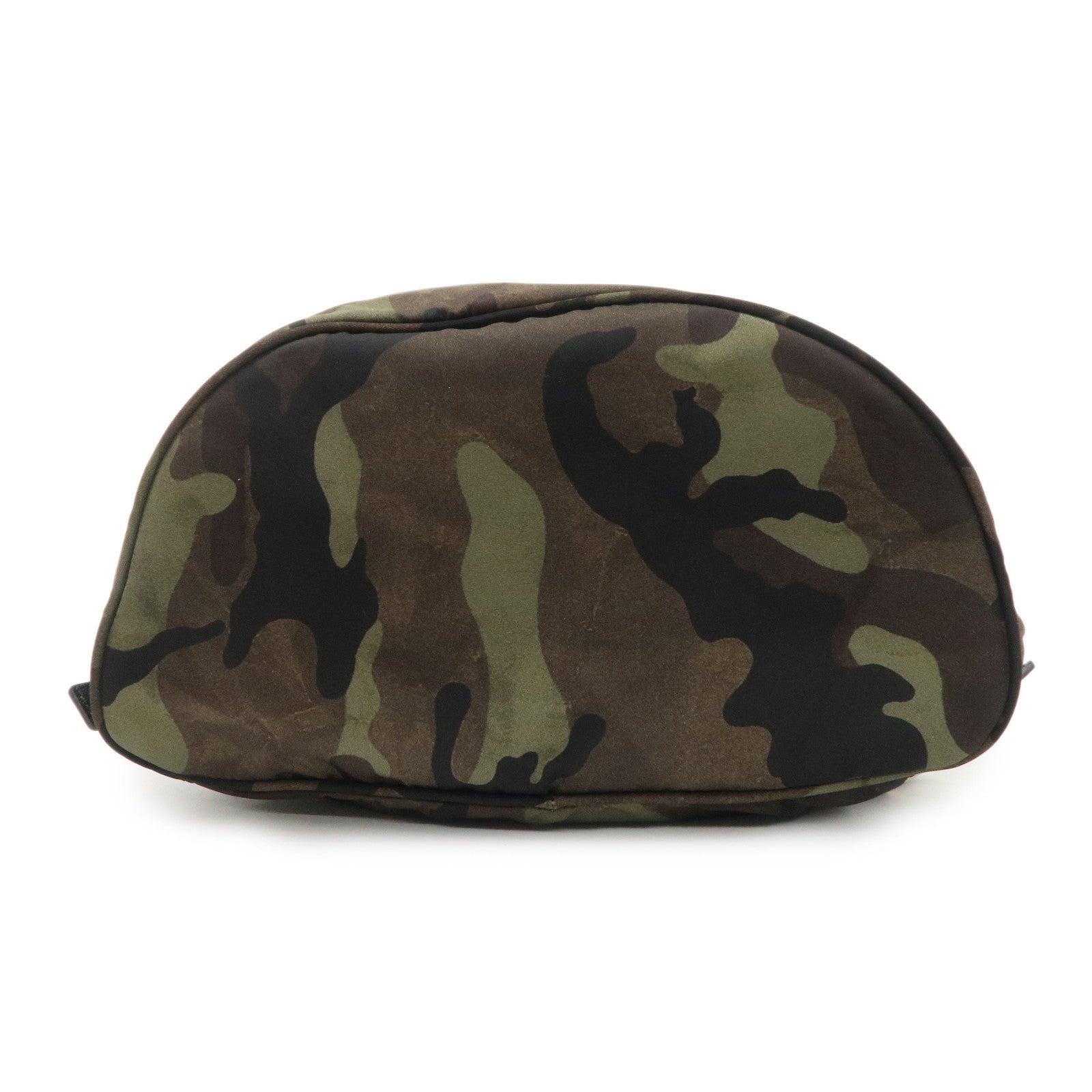 PRADA Logo Nylon Leather Camouflage Back Pack Ruck Sack BZ0032 Used