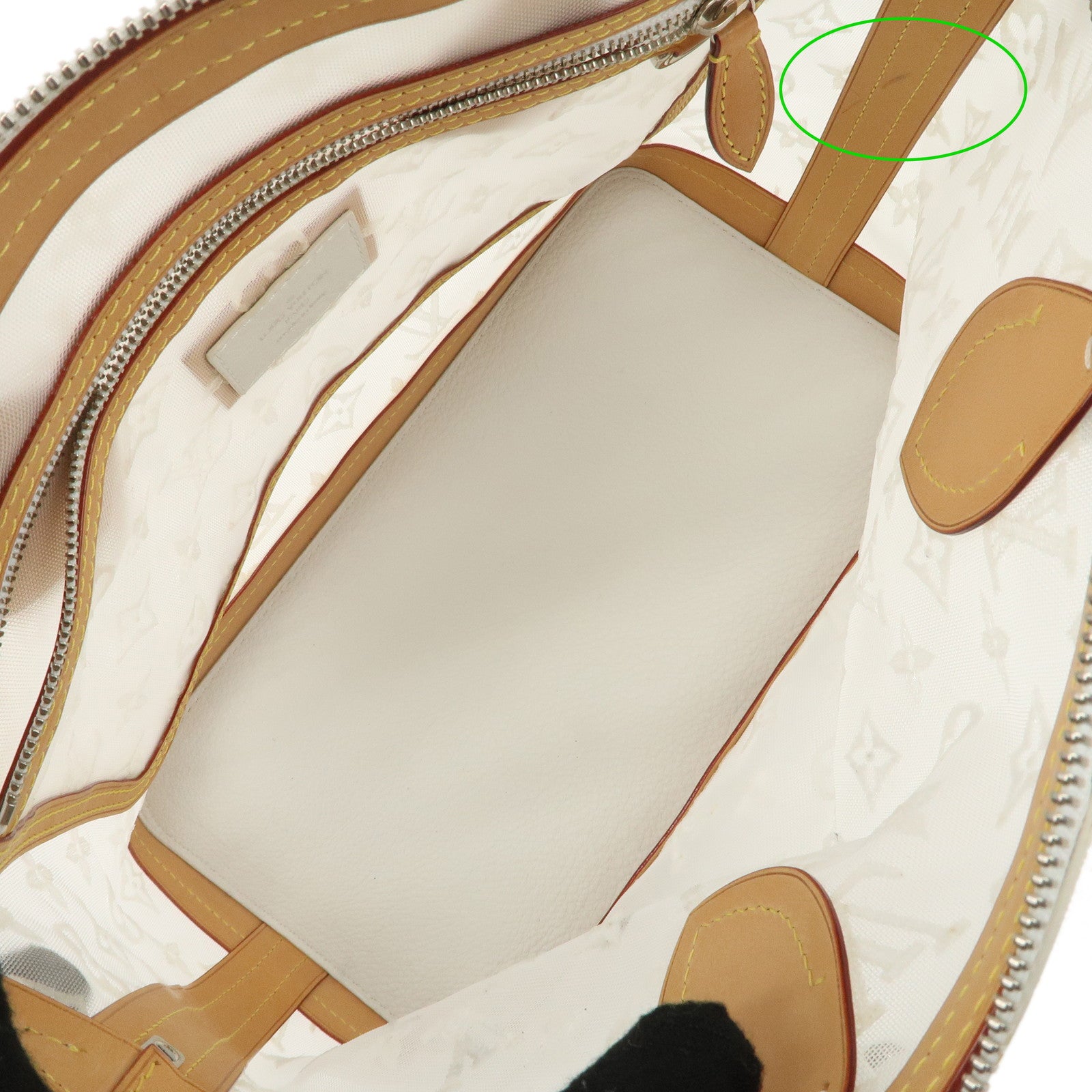Louis Vuitton Monogram Transparence Lock It Hand Bag White M40699 Used