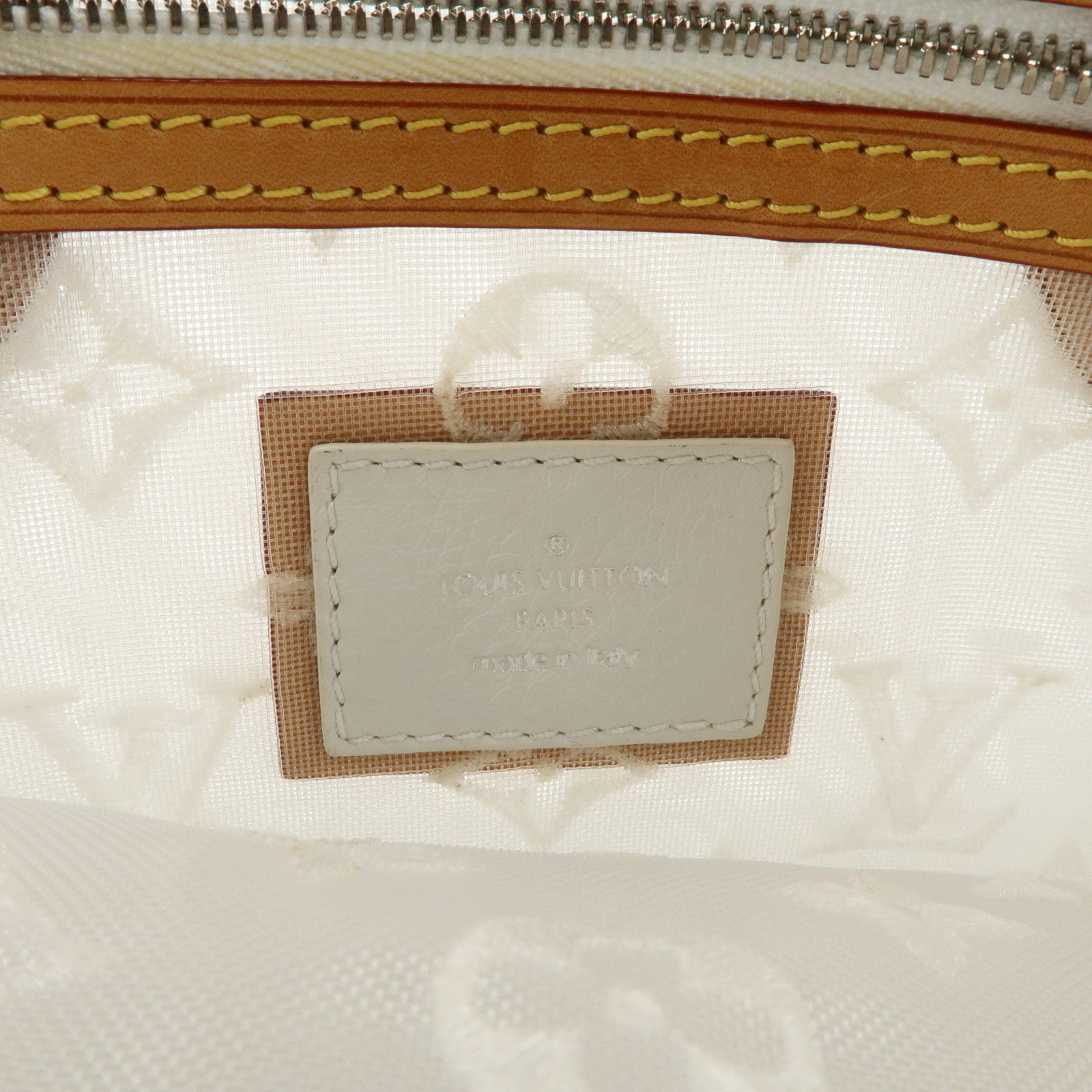 Louis Vuitton Monogram Transparence Lock It Hand Bag White M40699 Used