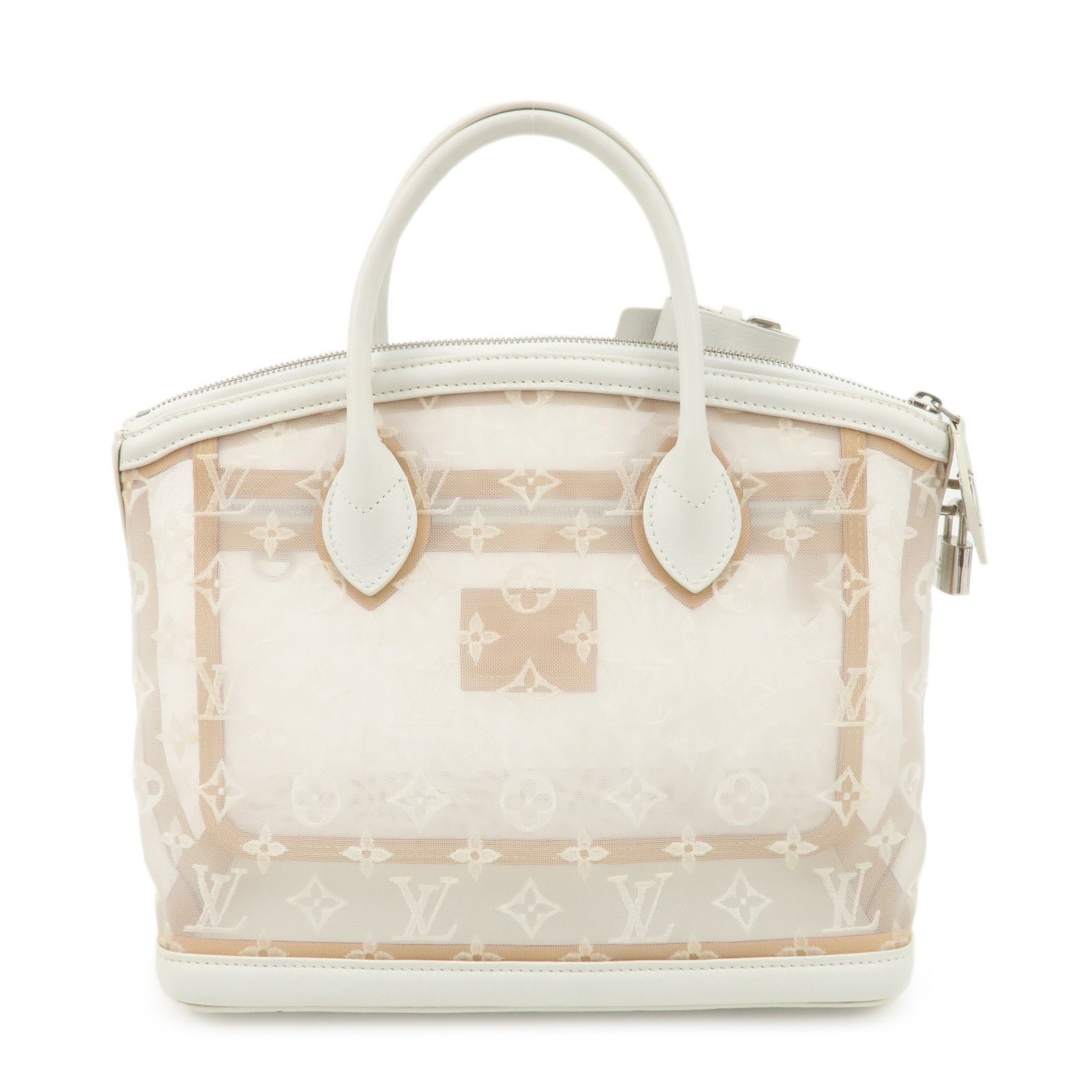 Louis Vuitton Monogram Transparence Lock It Hand Bag White M40699 Used