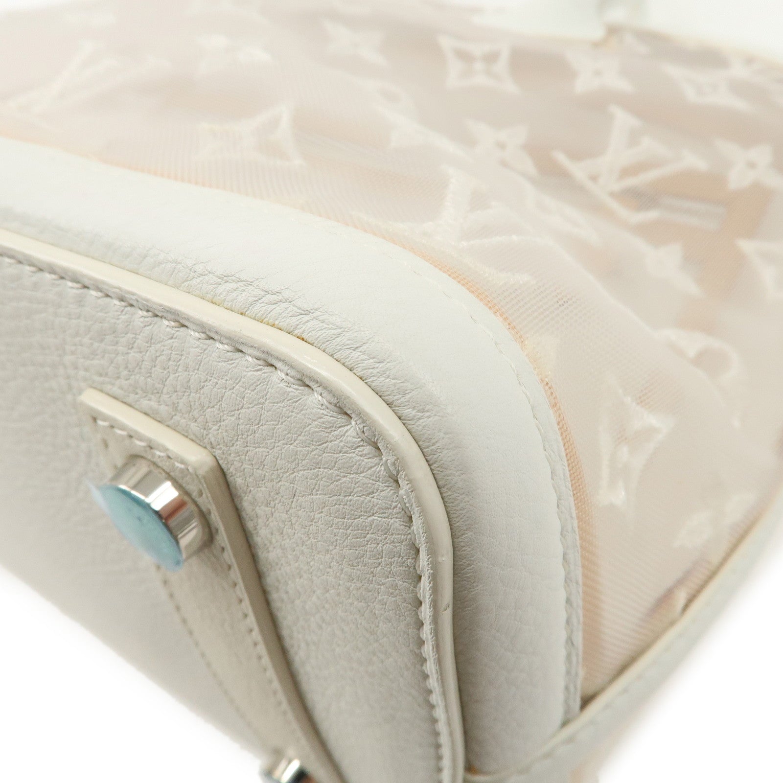 Louis Vuitton Monogram Transparence Lock It Hand Bag White M40699 Used