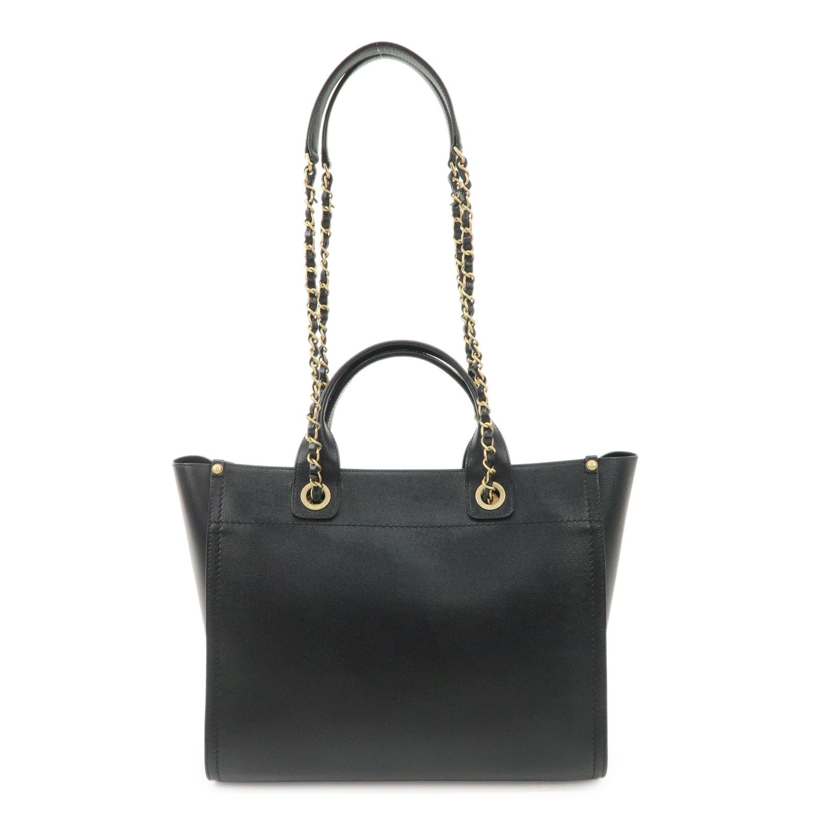 CHANEL Caviar Skin Studs Deauville GM 2Way Shoulder Bag A57067 Used