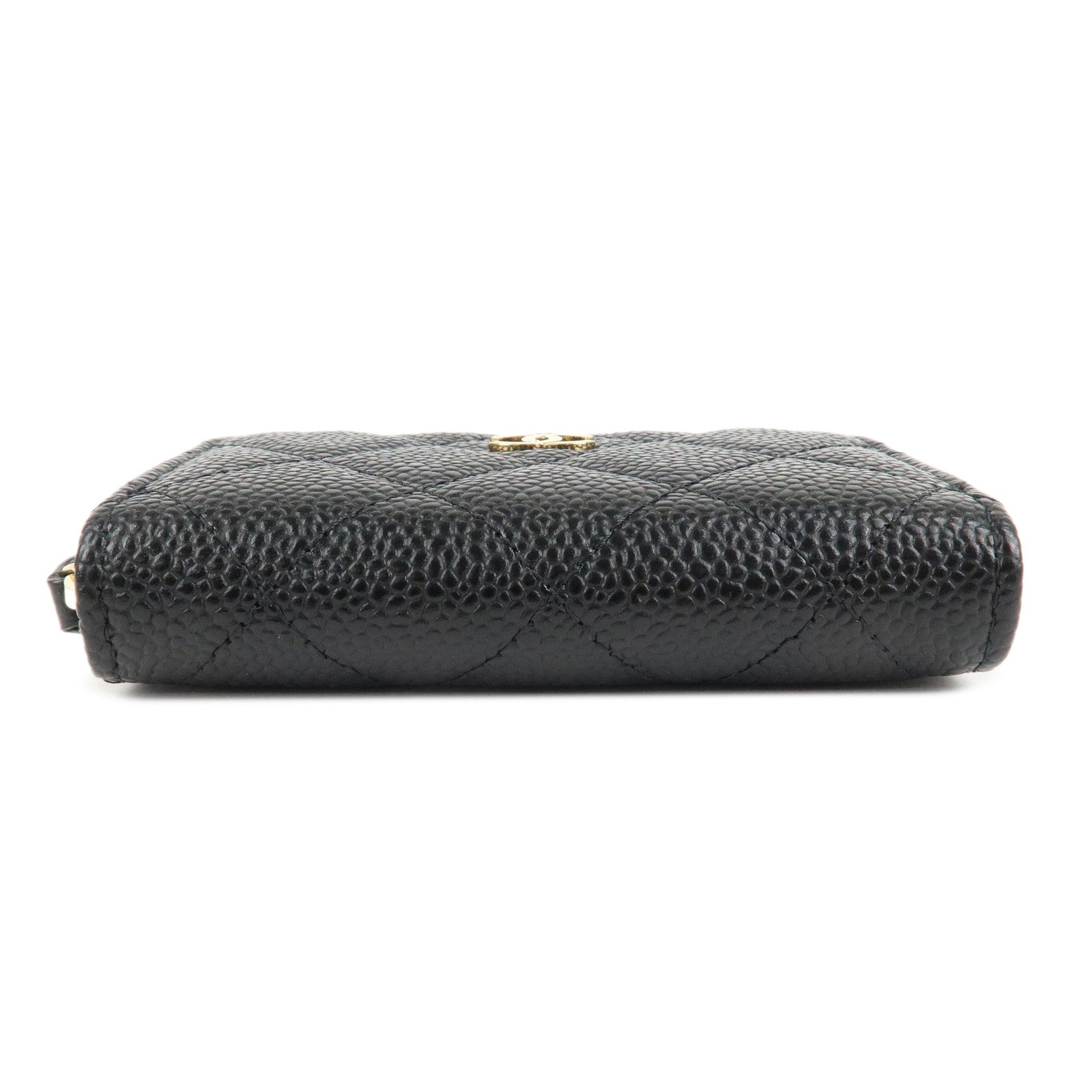 CHANEL COCO Mark Matelasse Caviar Skin Coin Case Black AP0216 Used