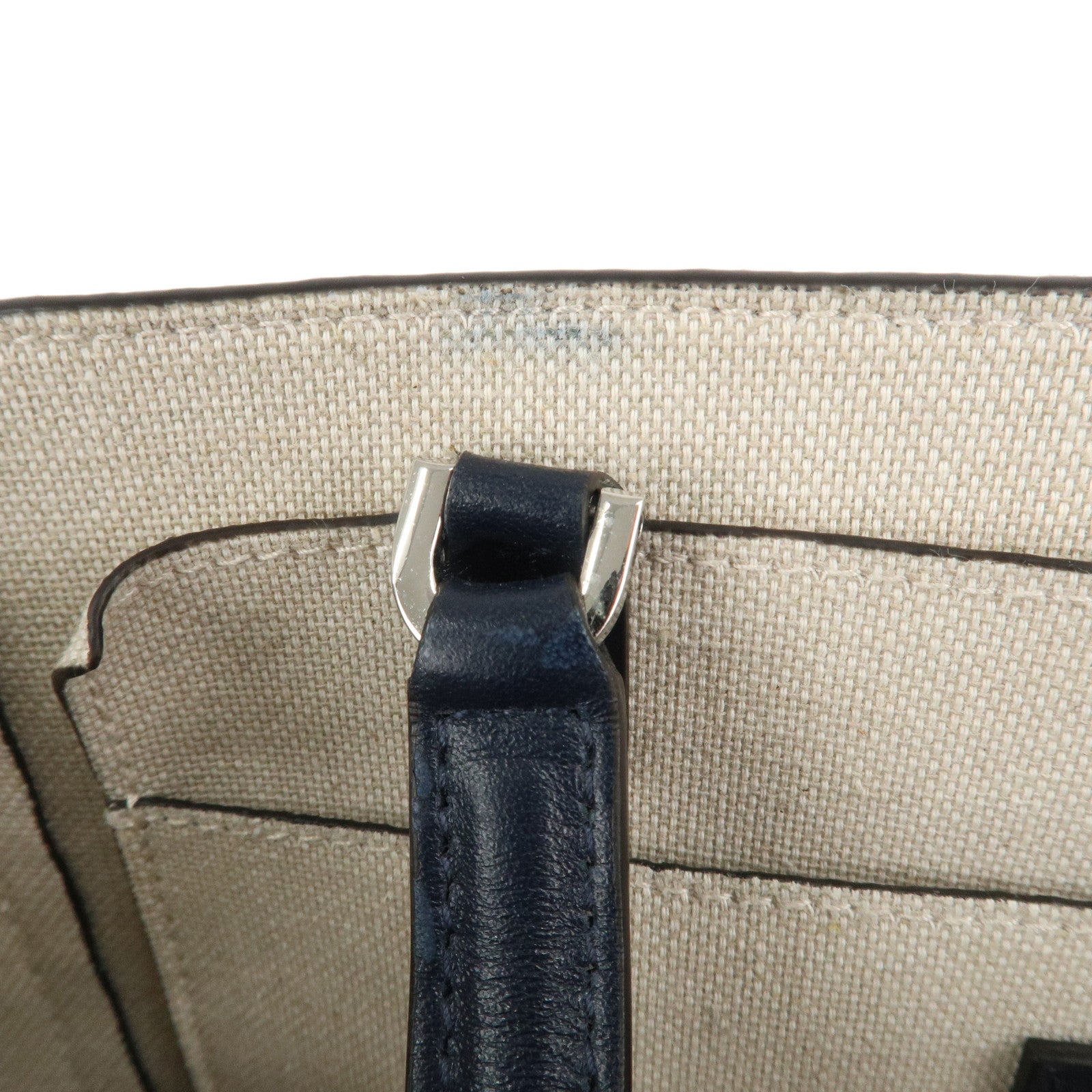 JIMMY CHOO Denim Leather Lenny North South 2Way Tote Bag Indigo Used